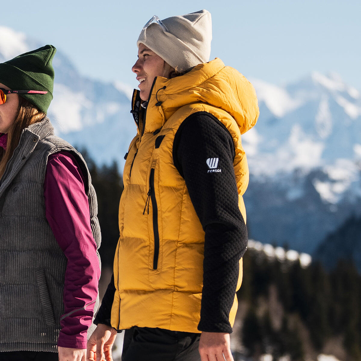 Kamizelka puchowa bez rękawów – Żółta