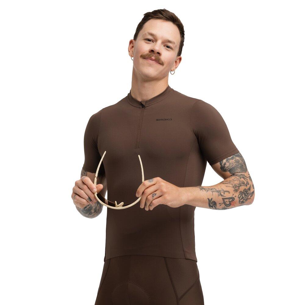 Męska koszulka kolarska gravel z krótkim suwakiem pod szyją Kolarstwo Siroko