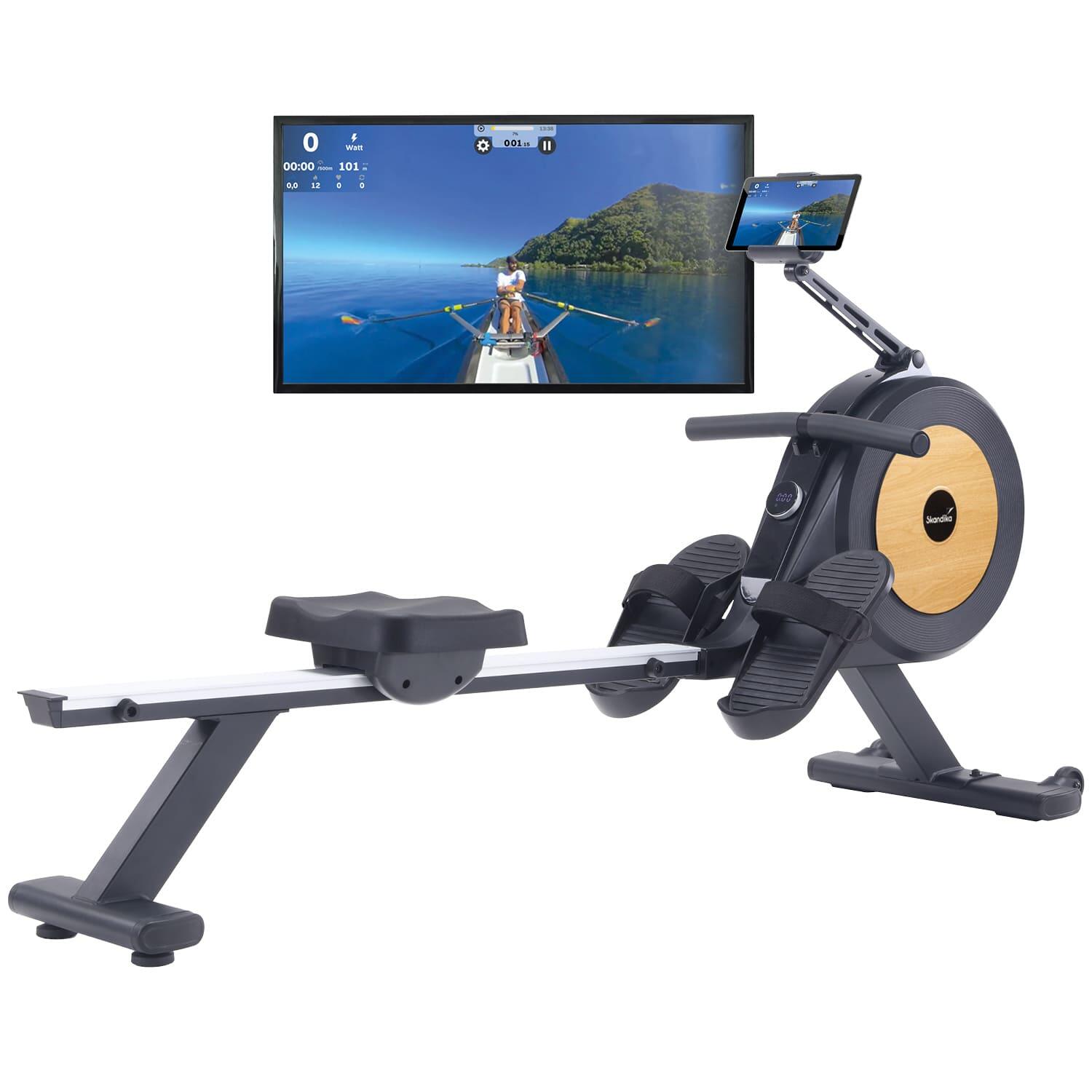 Wioślarz stacjonarny Njord P6-G, z własnym zasilaniem i wyświetlaczem LED