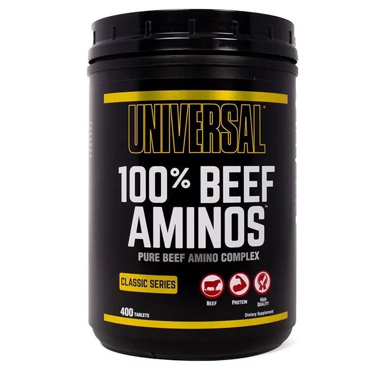 Aminokwasy Białek Wołowych 100% Beef Aminos Universal Nutrition 400 tabletek
