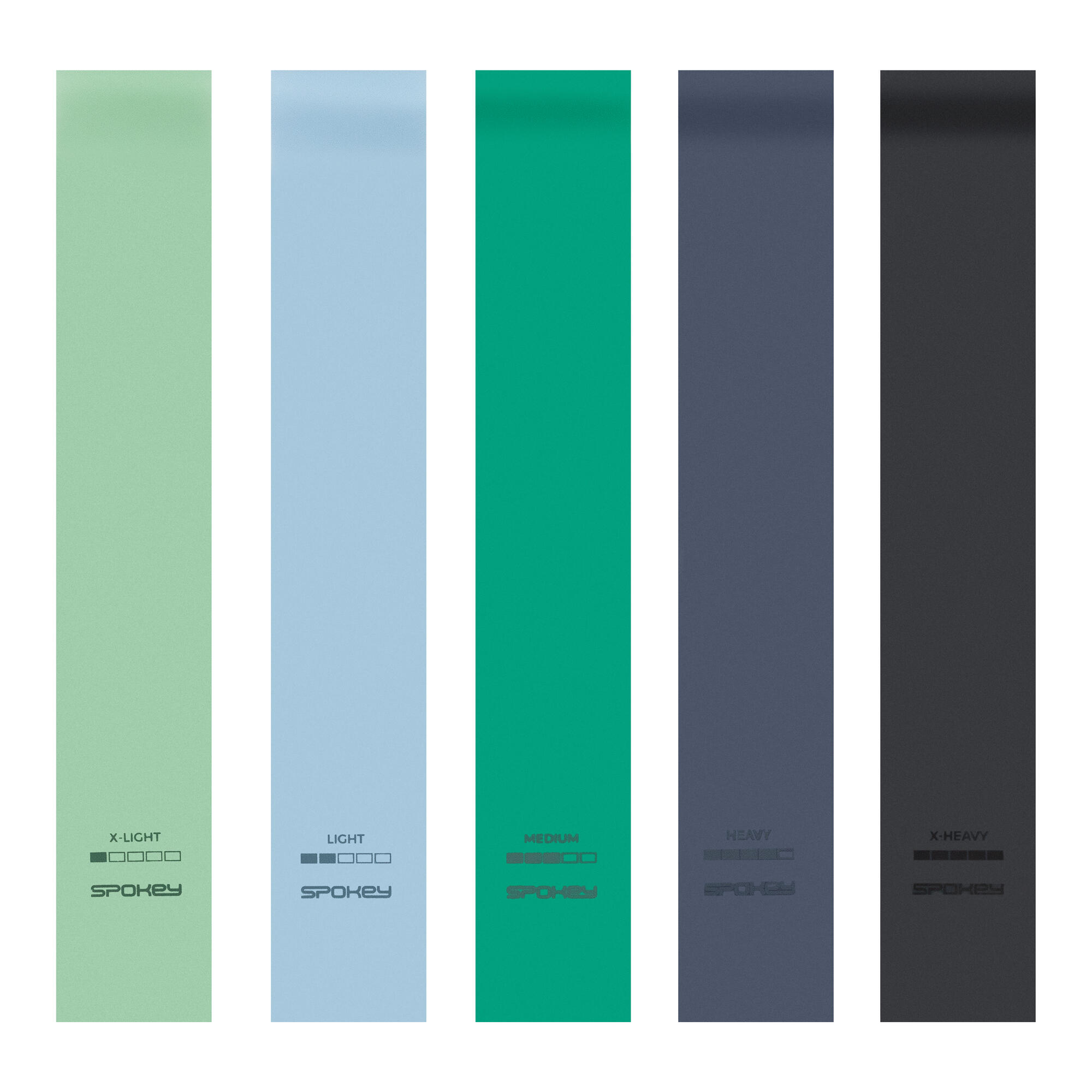 Zestaw gum fitness (5 szt.) Spokey Artio o zróżnicowanym stopniu oporu