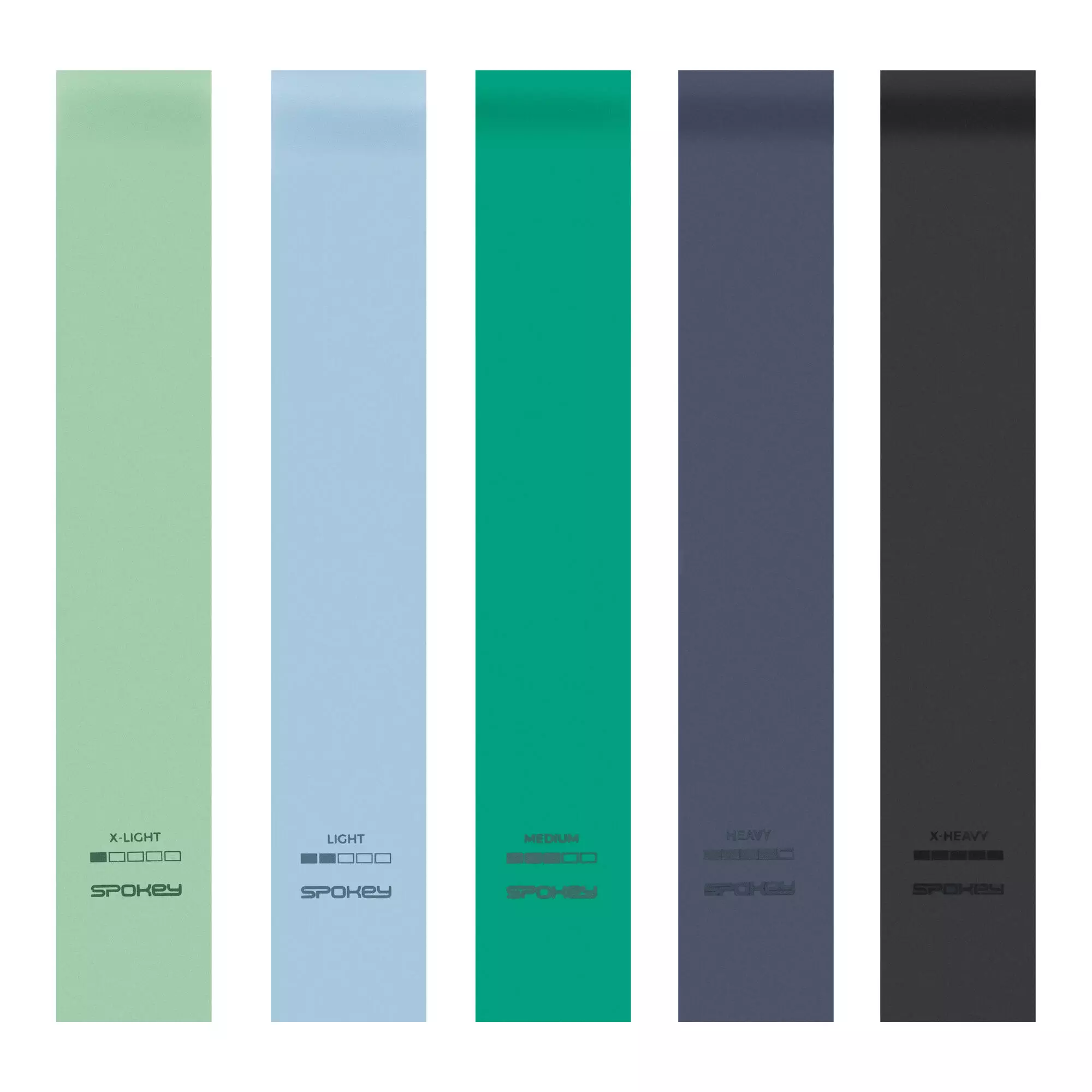 Zestaw gum fitness (5 szt.) Spokey Artio o zróżnicowanym stopniu oporu