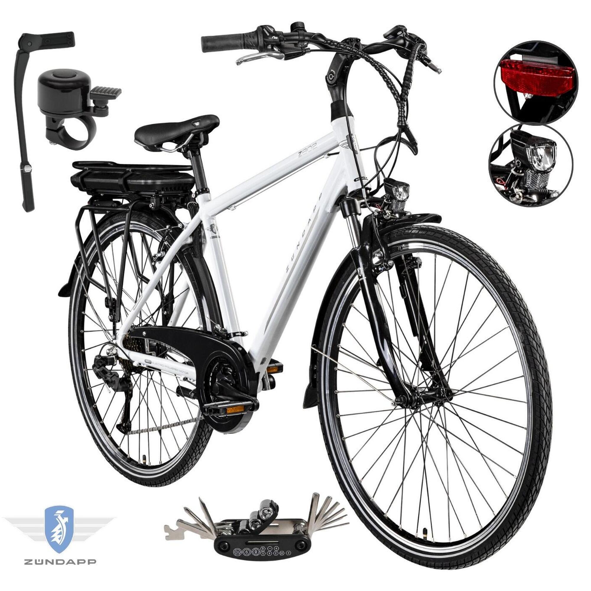 Rower Elektryczny Męski Trekkingowy 28" SHIMANO Aluminium 250 W Amortyzacja