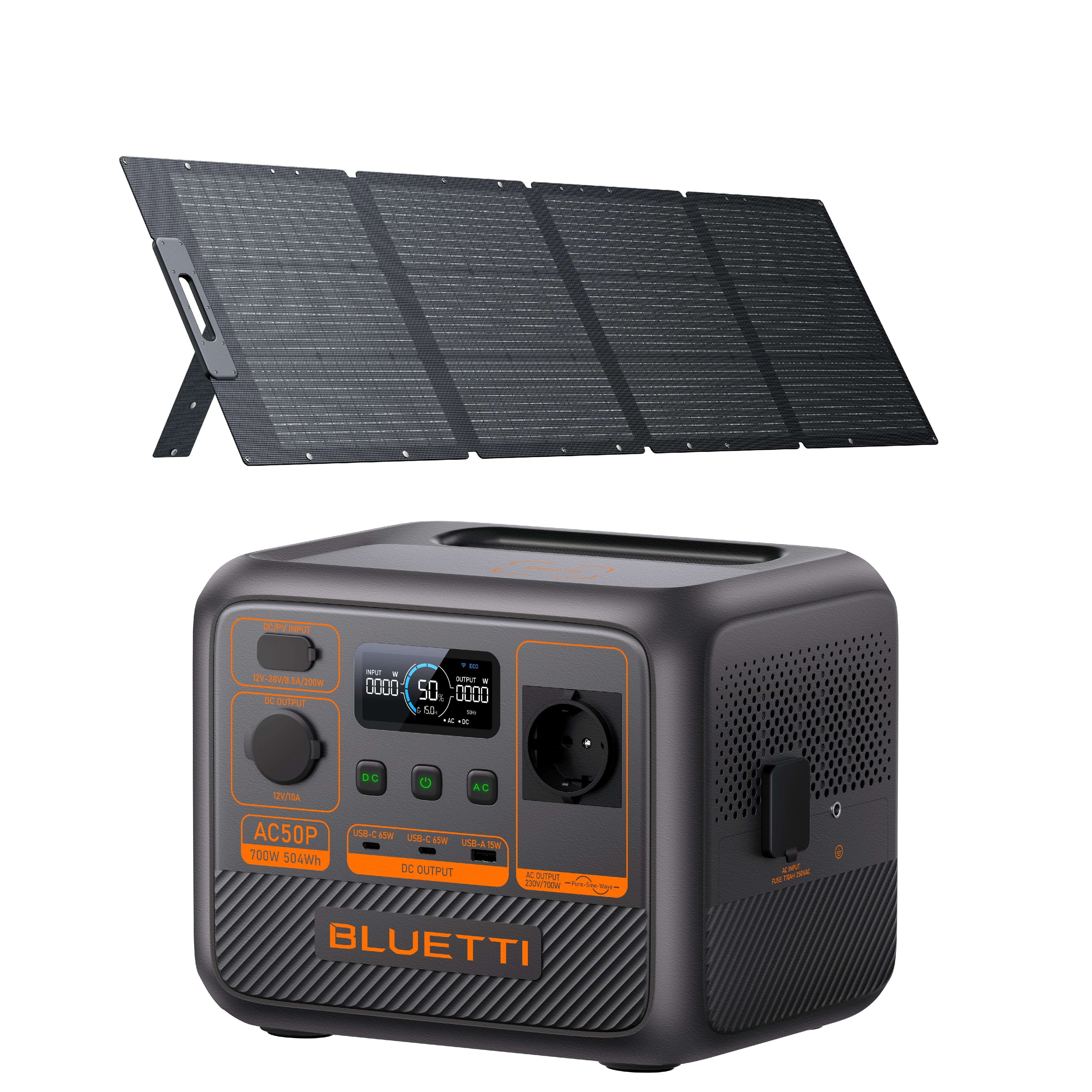 Zestaw stacja zasilania BLUETTI AC50P z panelem solarnym 200 W