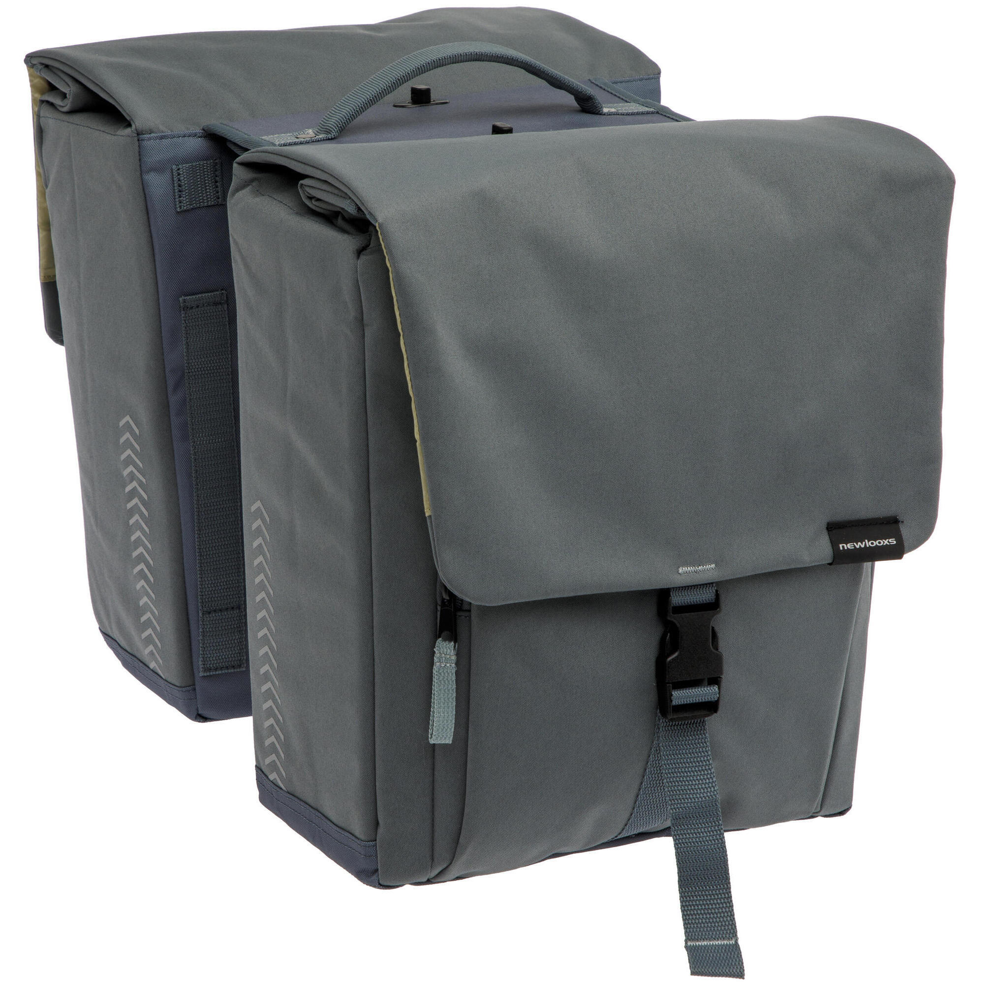 Podwójna Torba Rowerowa Tulum Podwójna Odpinana 32L Szaro-Zielona