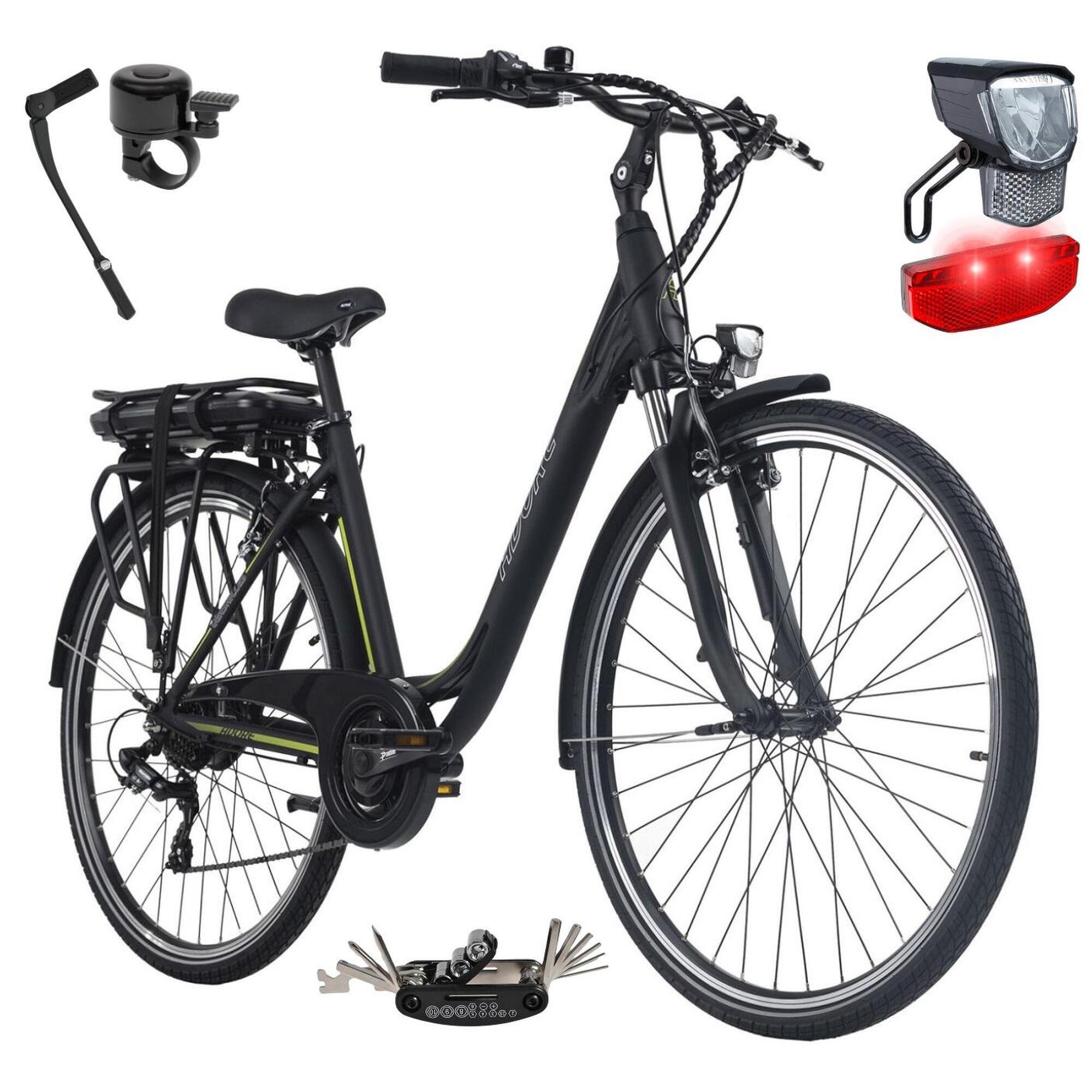 Rower Elektryczny Damski Miejski Koła 28" Amory 250 W Shimano ALU Błotniki