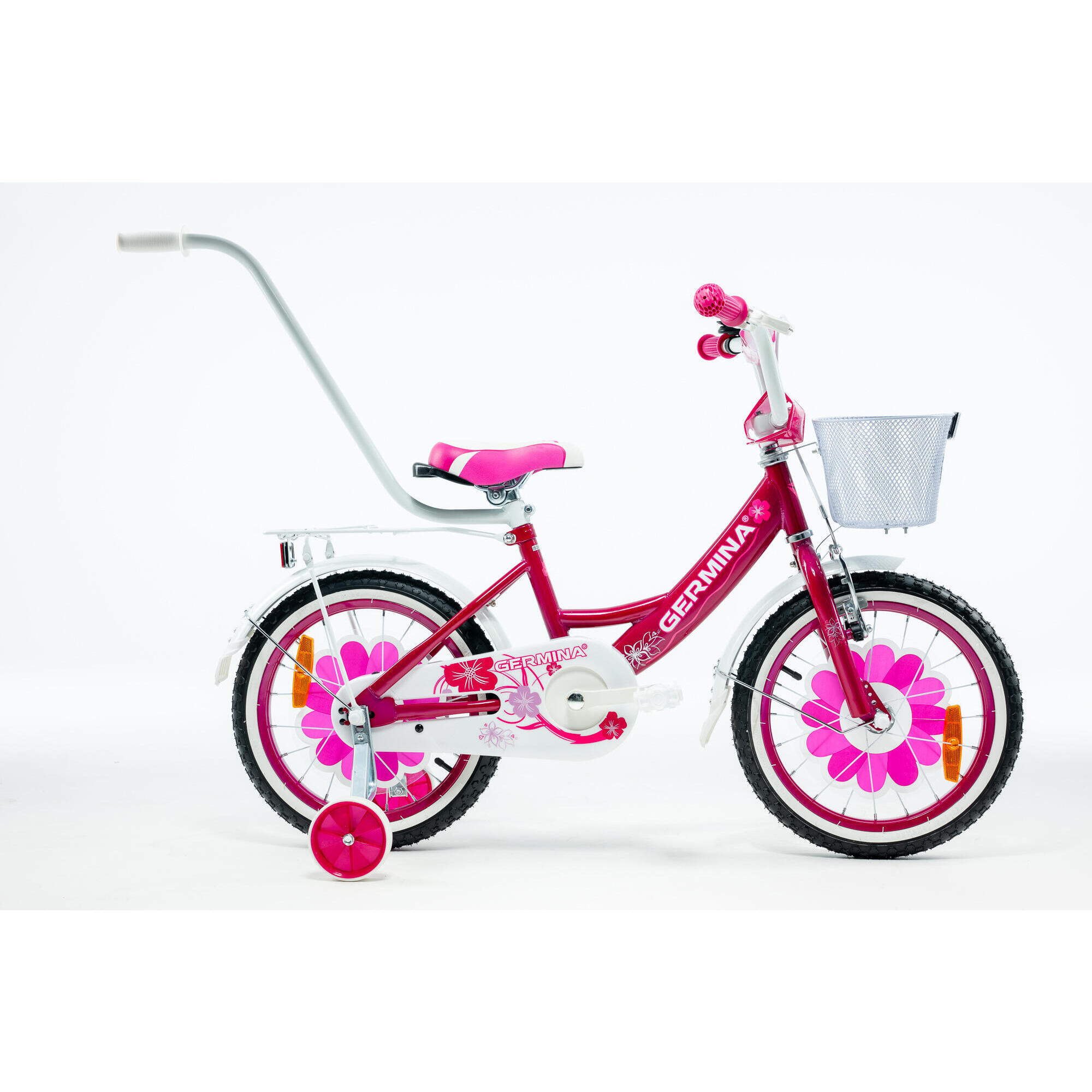 Rower dziecięcy dziewczęcy GERMINA 16" z prowadnikiem