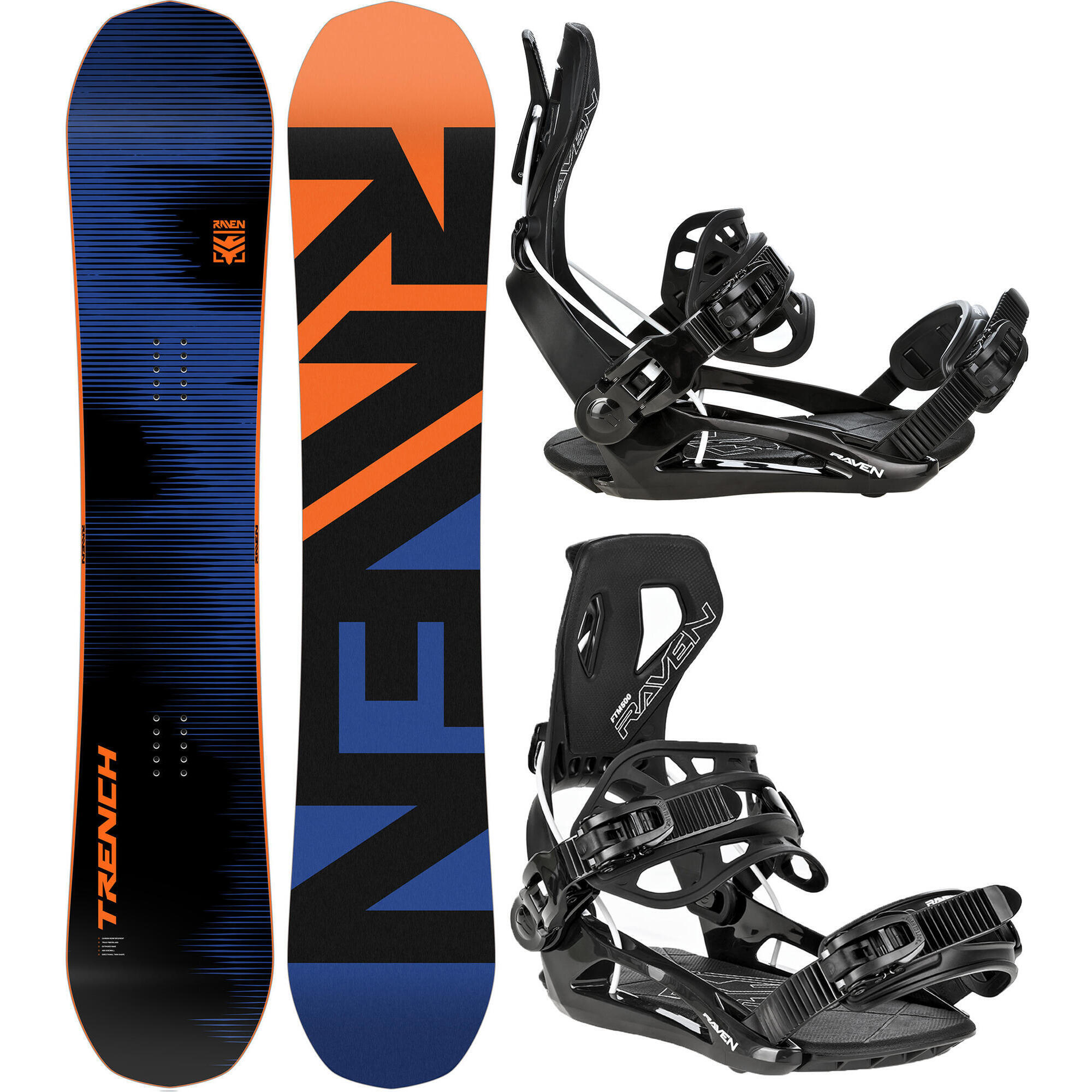 Zestaw Deska snowboardowa Raven Trench Carbon + wiązania Raven FTM500