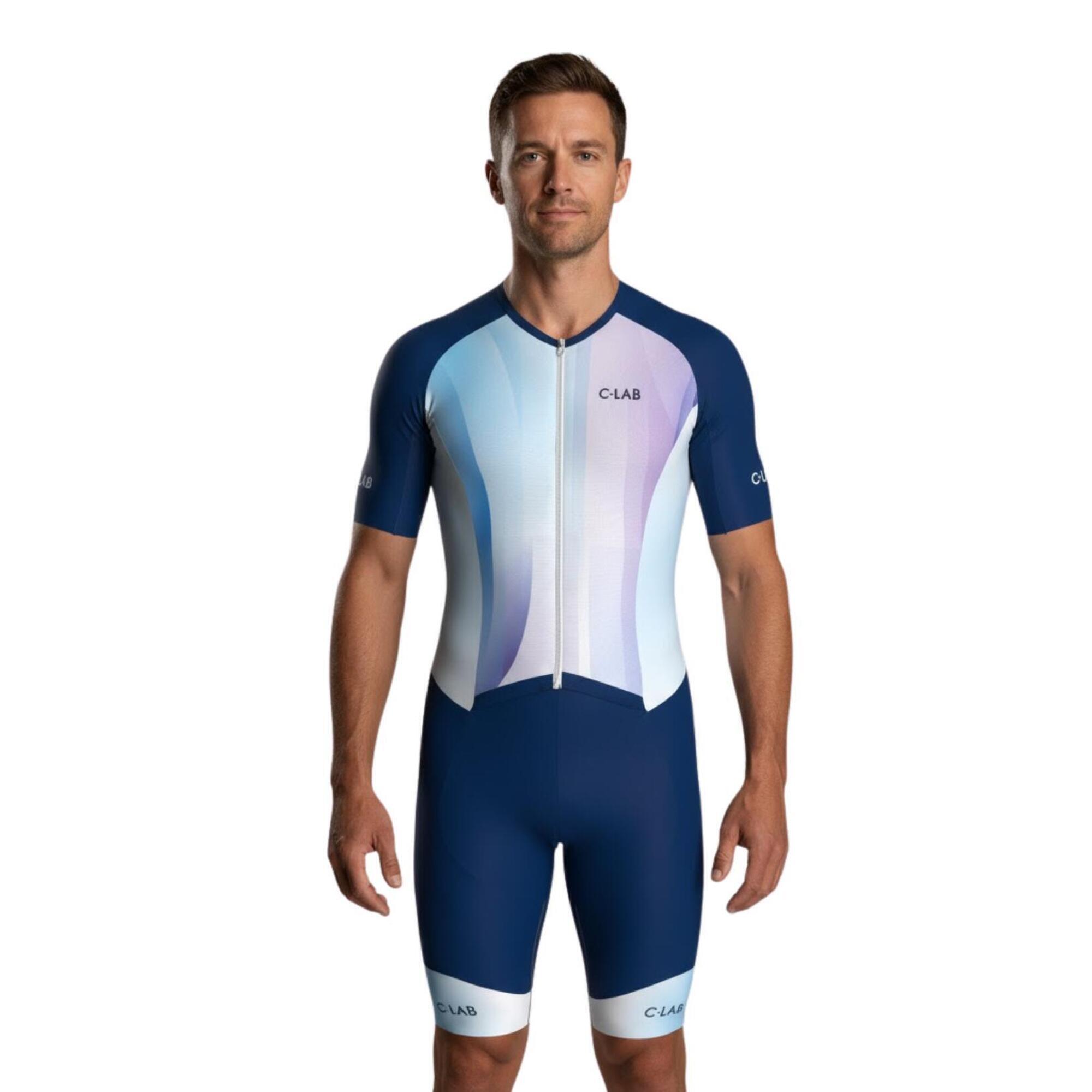 Kombinezon Triathlon z długim zasięgiem nadmiernie oddychająca - Niebieska