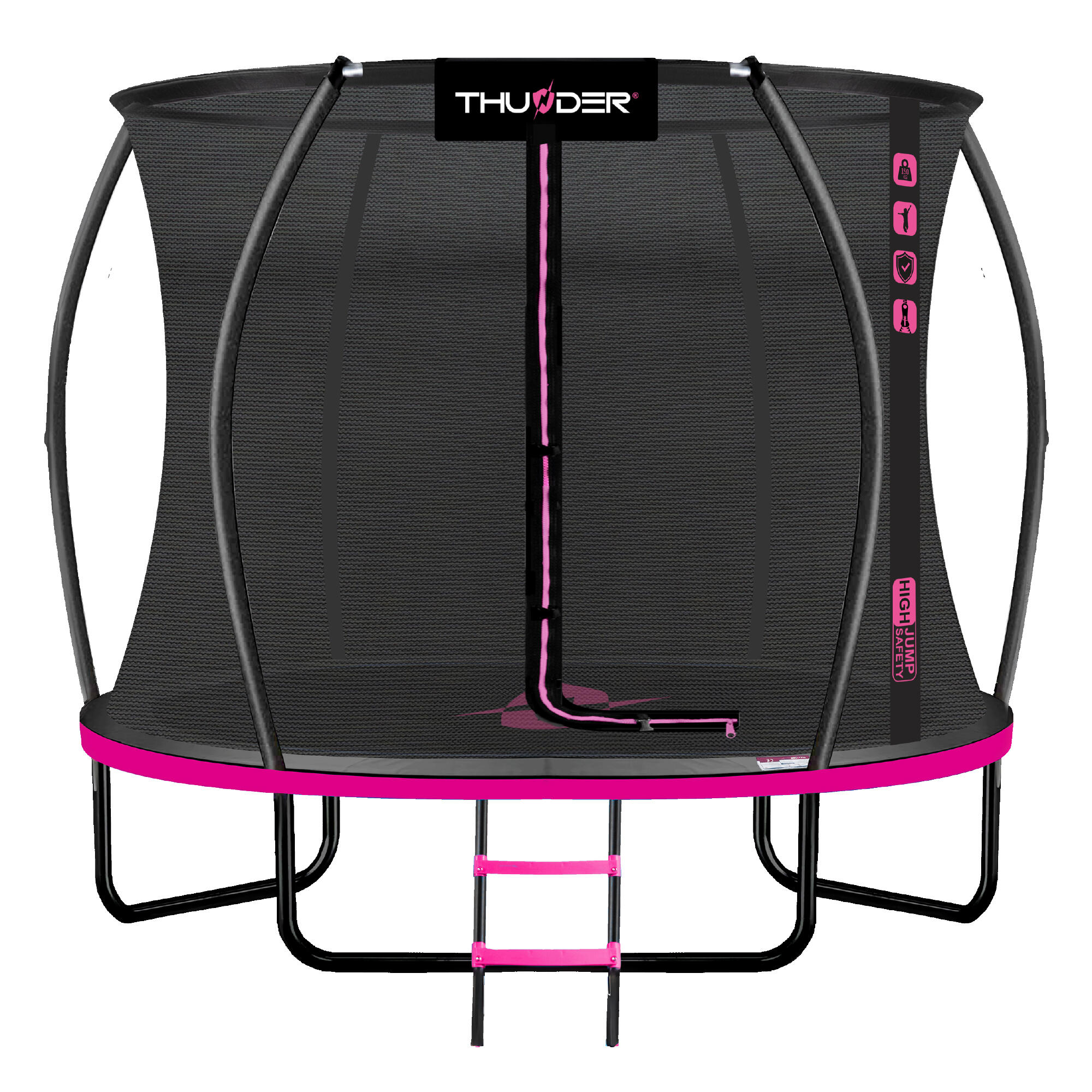 Trampolina ogrodowa dla dzieci z siatką THUNDER INSIDE-ULTRA 10FT 305CM PINK