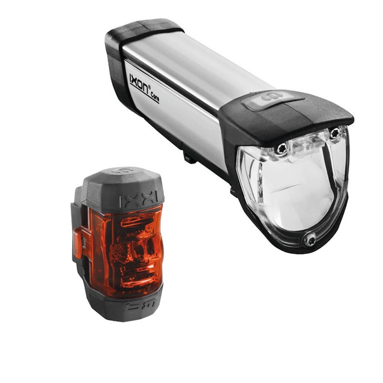 Zestaw oświetlenia rowerowego Ixon Core/Ixxi, srebrny
