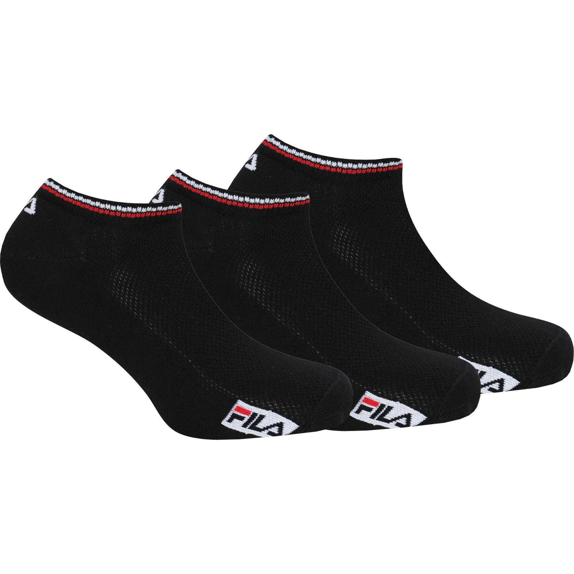Fila 3-pack bambusowe skarpetki niewidoczne czarne 35-38.