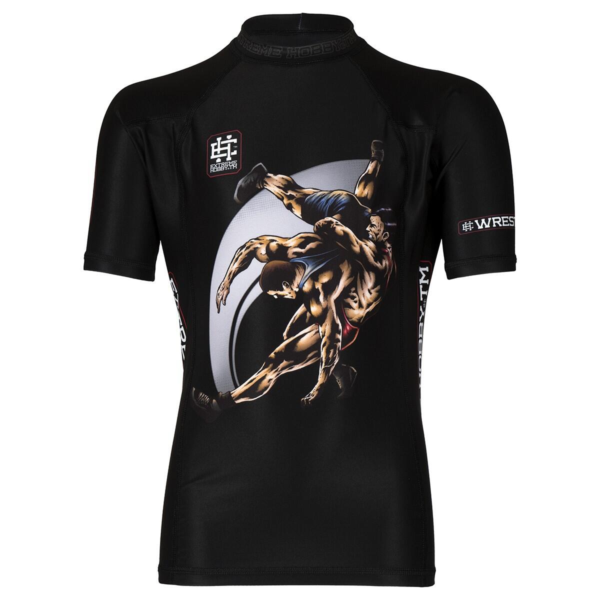 Rashguard dla dzieci do MMA z krótkim rękawem EXTREME HOBBY WRESTLING