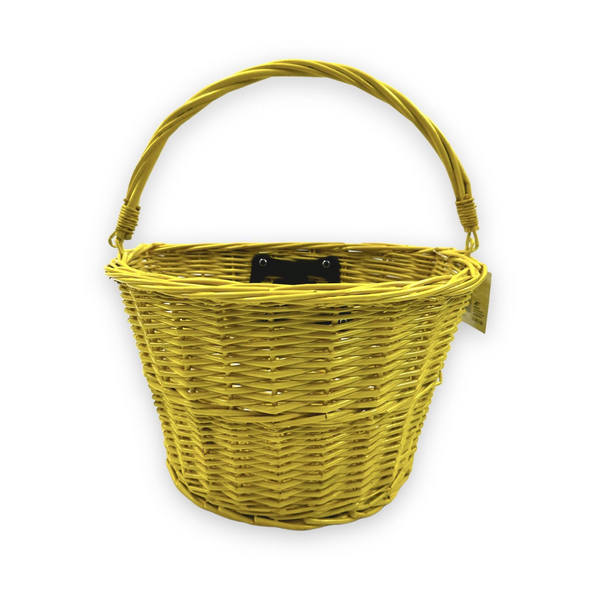 Kosz rowerowy przód wiklina Nowy "Click" zółty