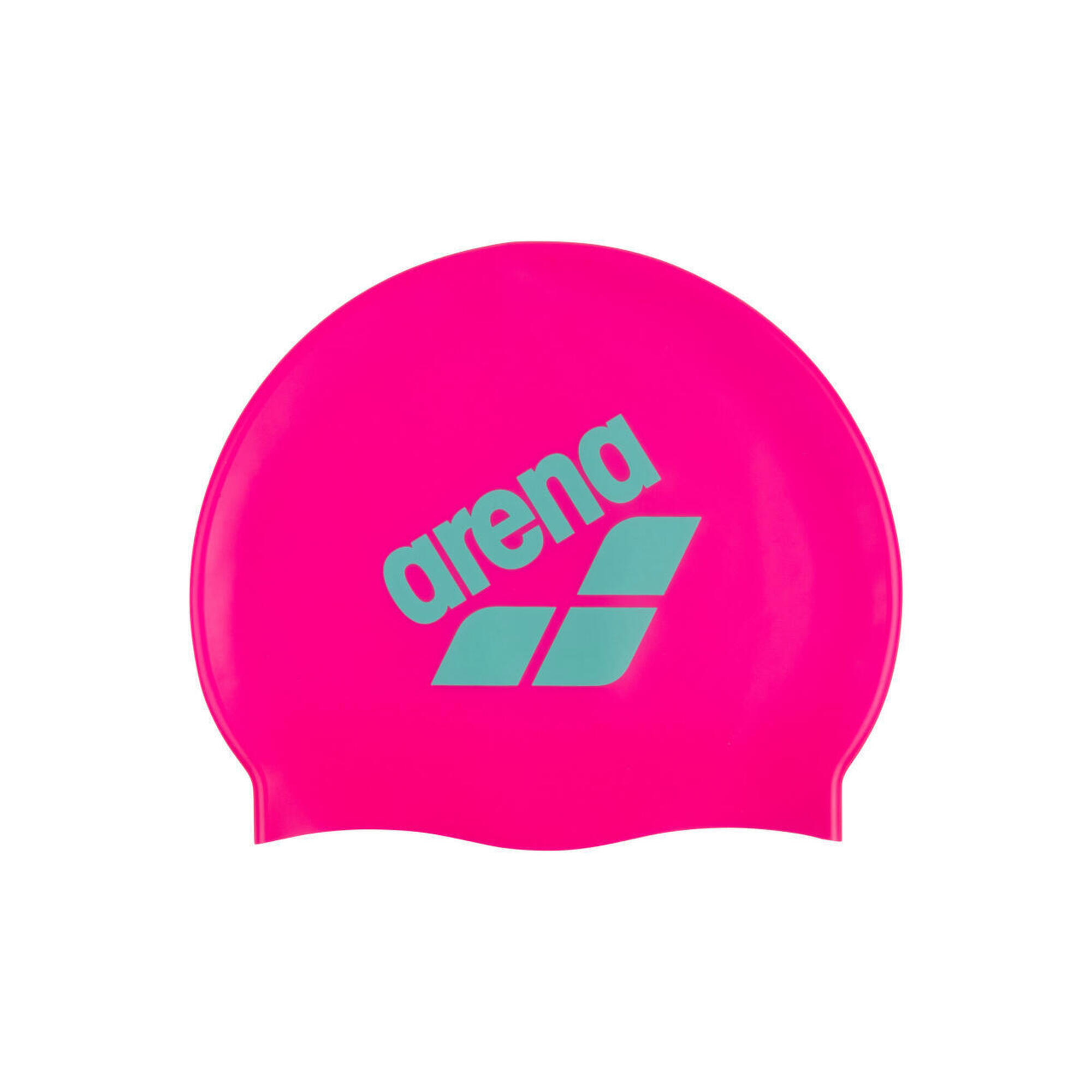 Czepek silikonowy na basen Arena Big Logo Shocking Pink Water