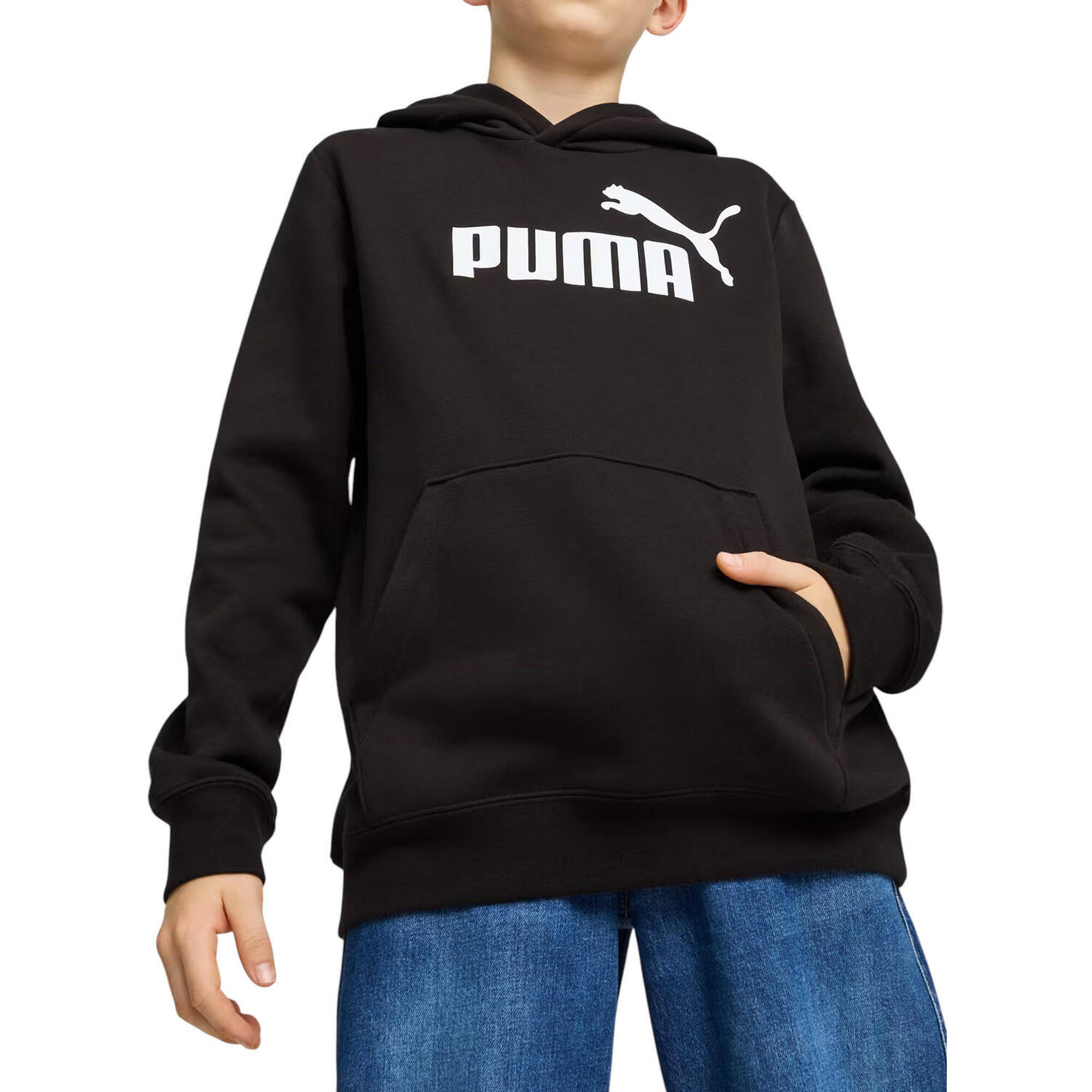 Bluza dziecięca sportowa z kapturem bawełniana czarna PUMA ESS BIG LOGO