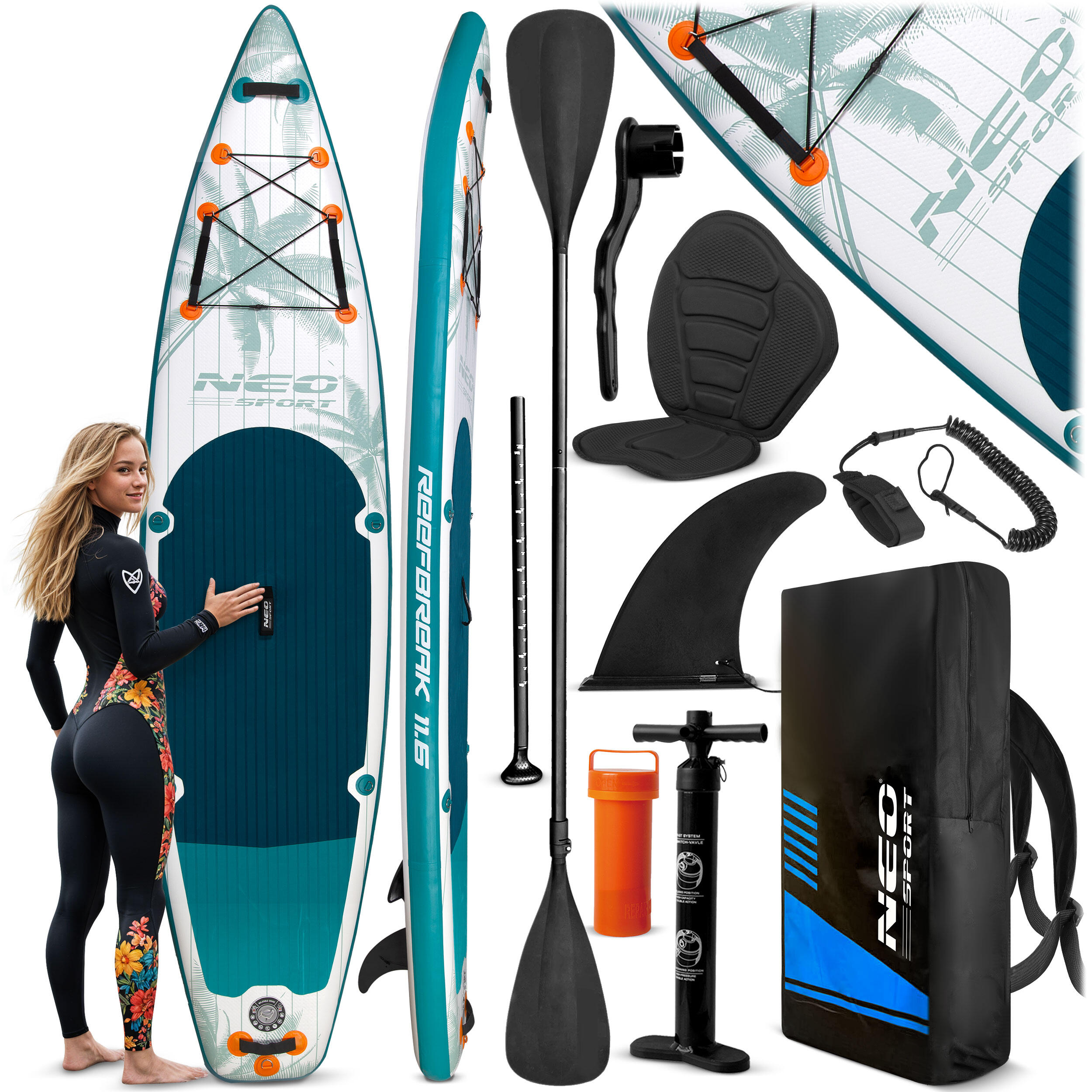 Deska SUP do pływania pompowana Paddle Reefbreak 350cm Neo-Sport