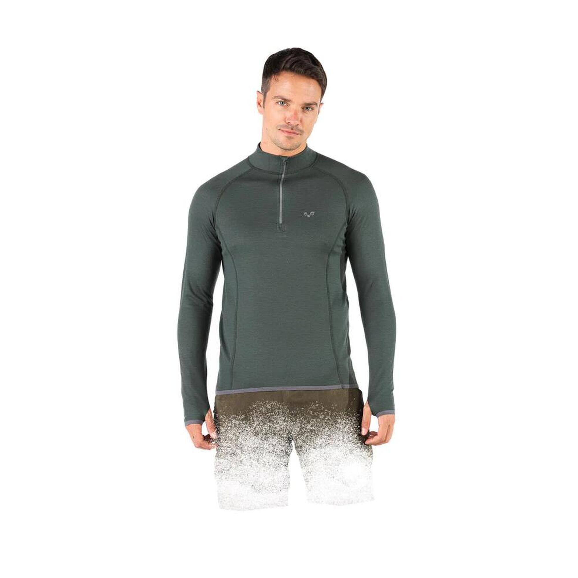 Koszulka turystyczna męska z długim rękawem 100% Merino WOOLONA Halldor