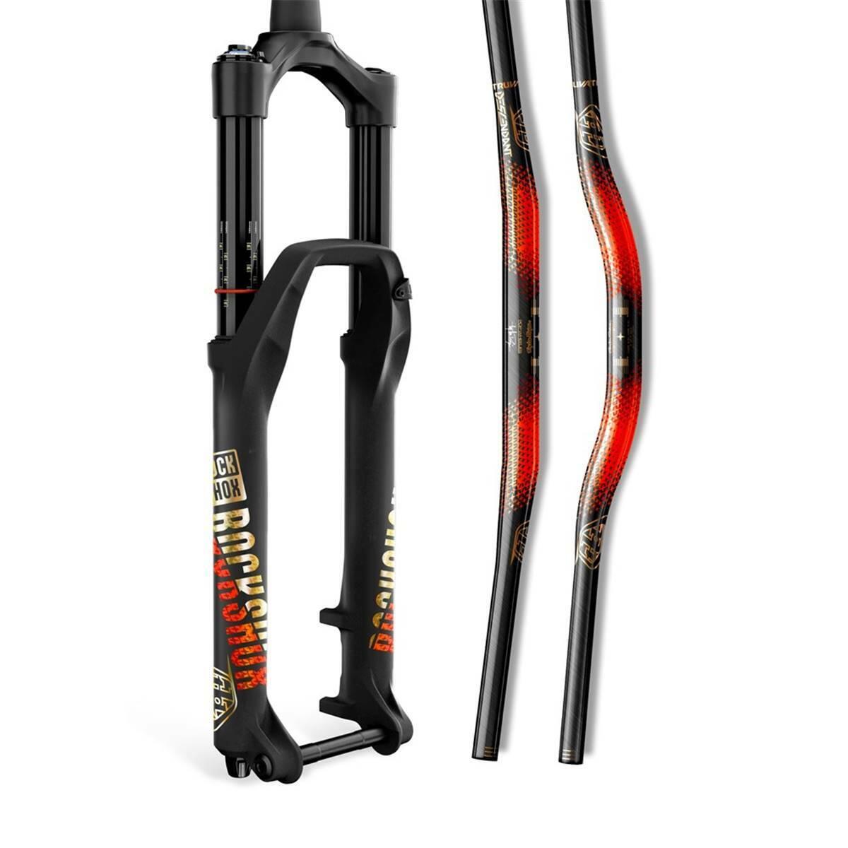 Widelec Rockshox Kit Autocollant Kit Troy Lee Designs 35mm Argt/Orange