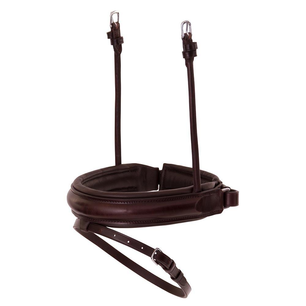 Połączony zakrzywiony skórzany pasek na nos konia BR Equitation Pull-back