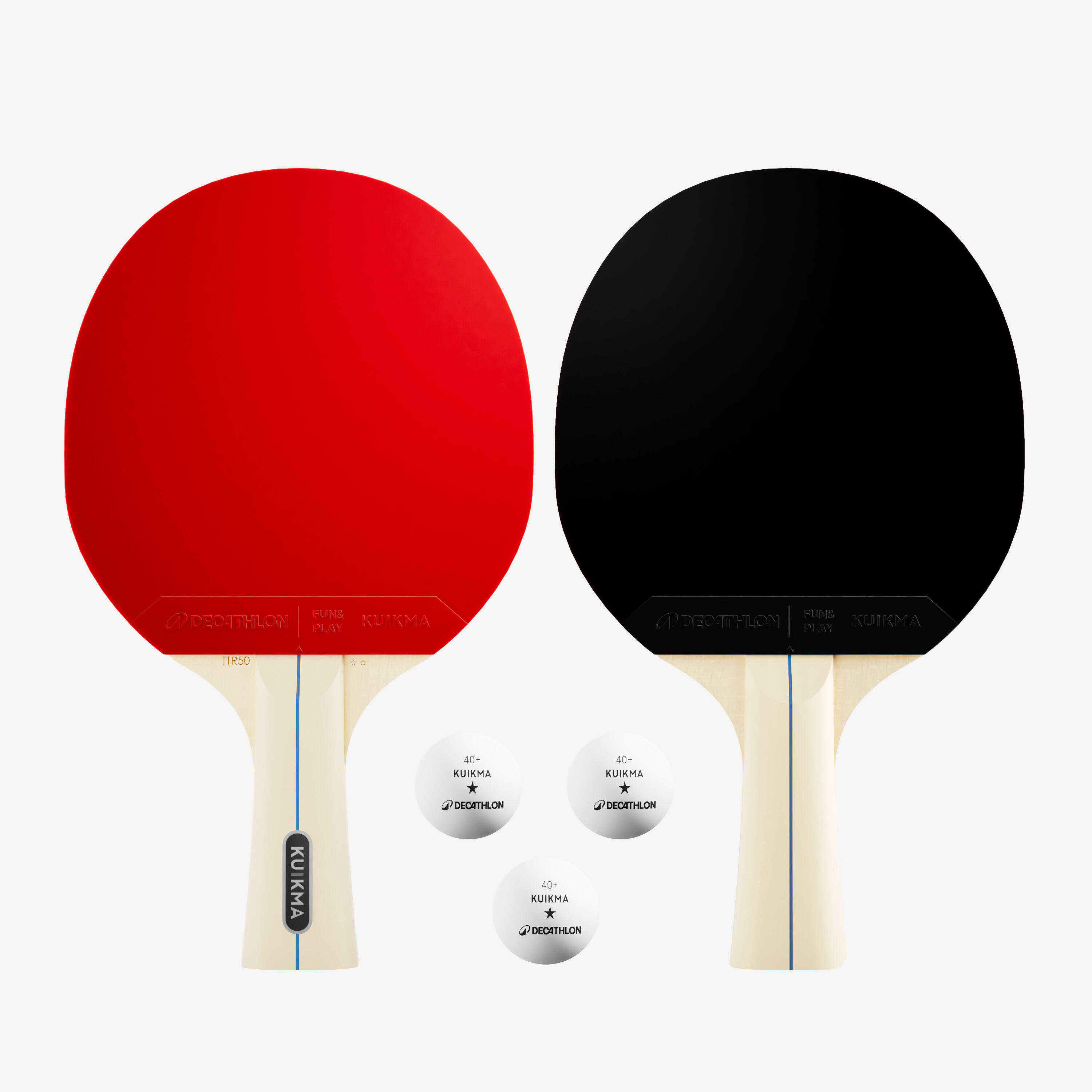 Zestaw 2 rakietek do tenisa stołowego Pongori TTR 50 rekreacja + piłki