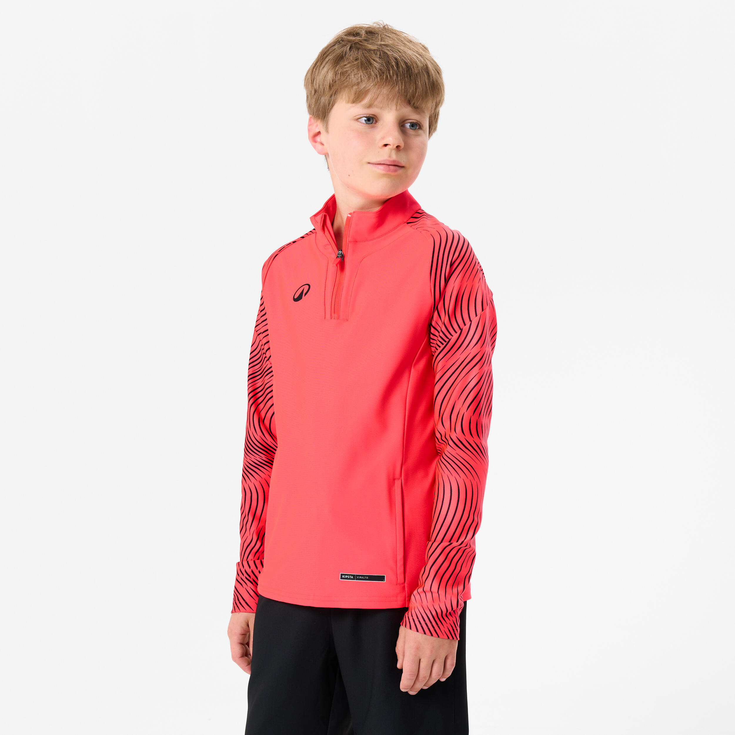 Bluza piłkarska na krótki suwak dla dzieci Kipsta Viralto Wavy Club