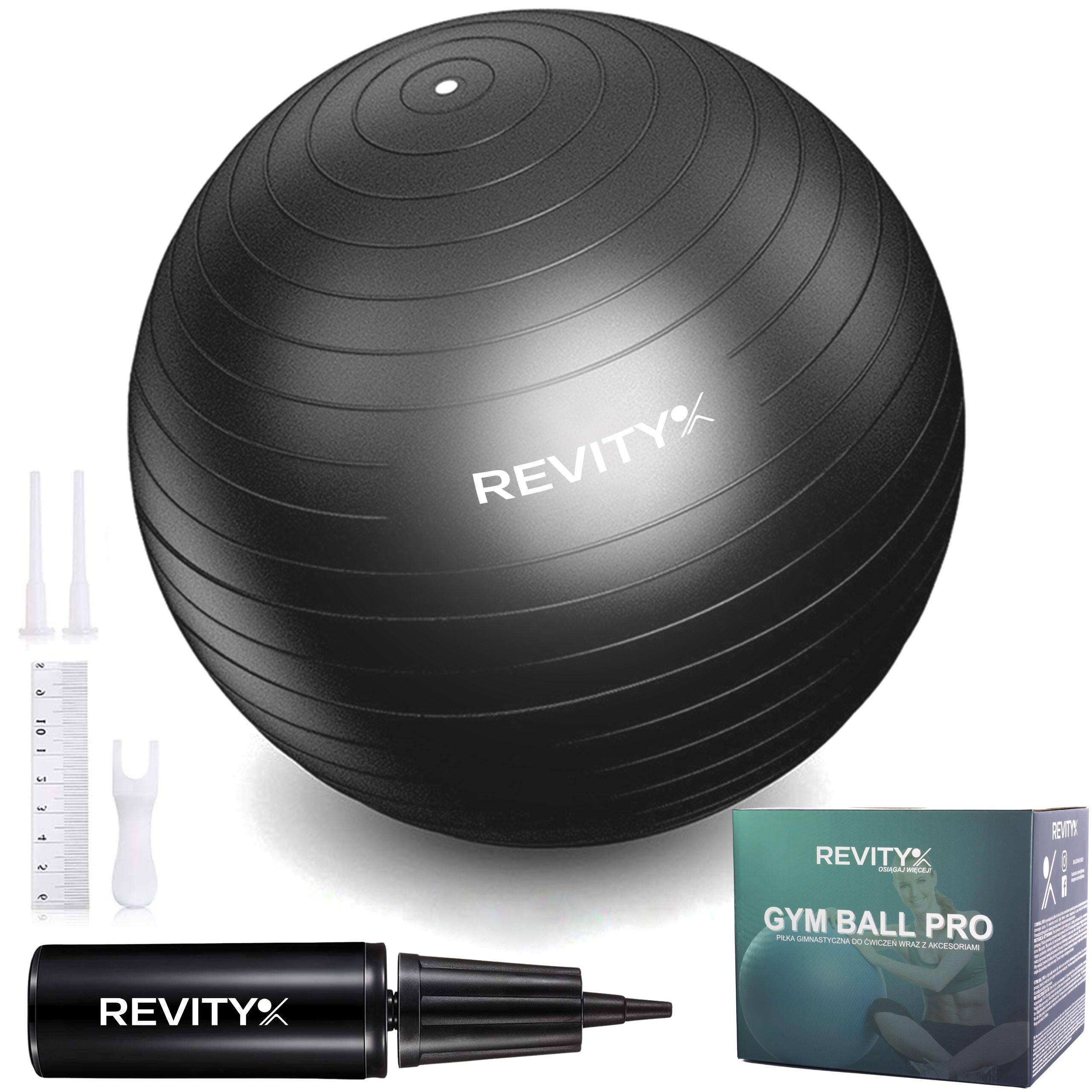 Piłka fitness do ćwiczeń gimnastyczna rehabilitacyjna Gym Ball 55-75 CM 1200G