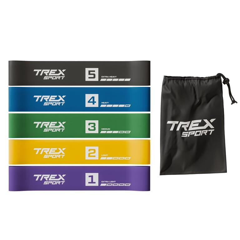 Zestaw 5 gum oporowych Trex Sport Miniband 1–18 kg z torbą