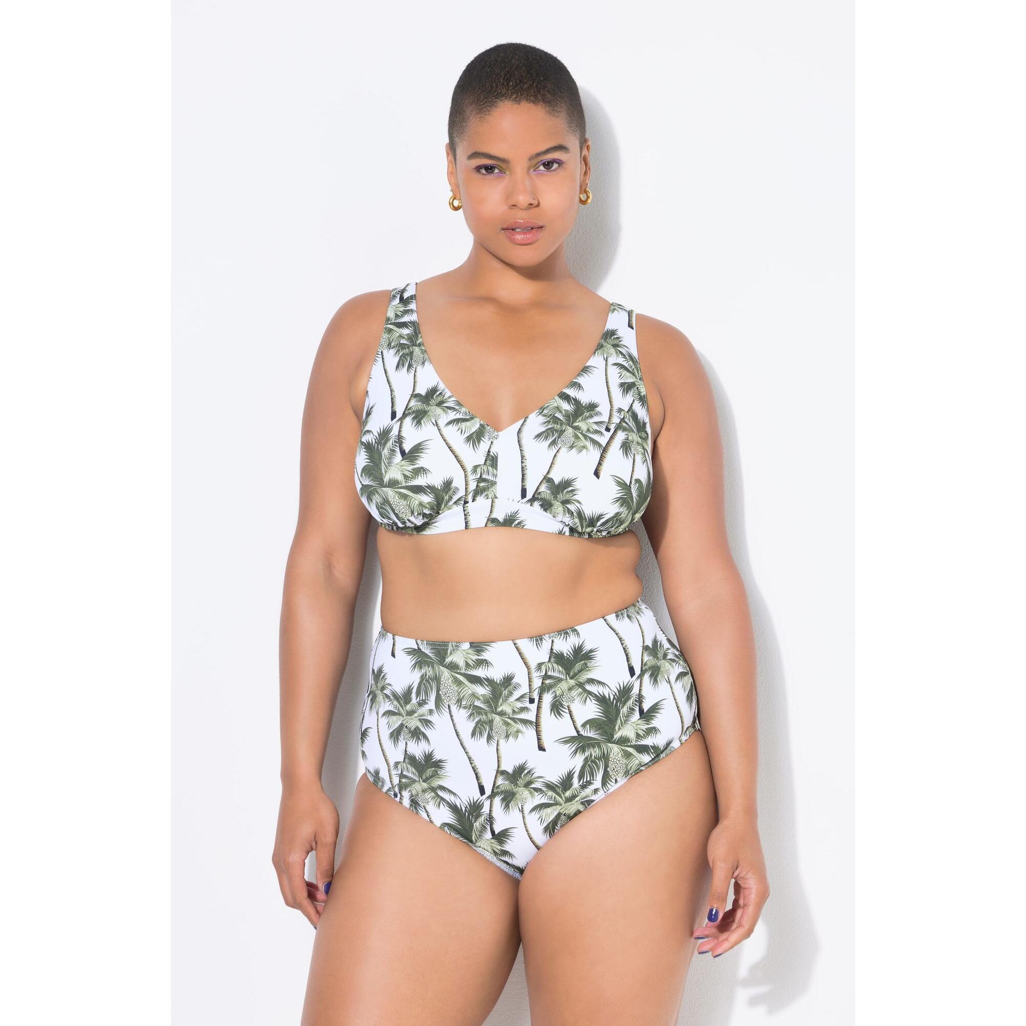 Damski Top od bikini miękkie miseczki nadruk z palmami