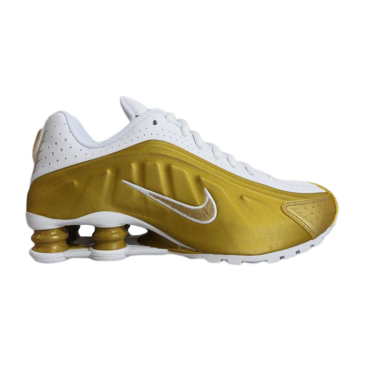 Buty sportowe Nike Shox R4 Metallic Gold White (GS) Złote - CW2626-700