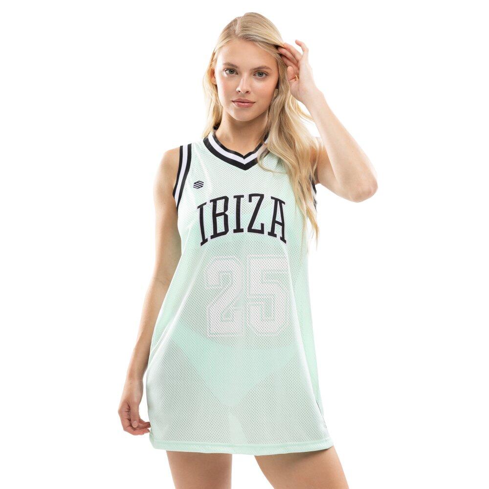Damska koszulowa sukienka koszykarska Lifestyle Siroko IBZ Beachball Water Green