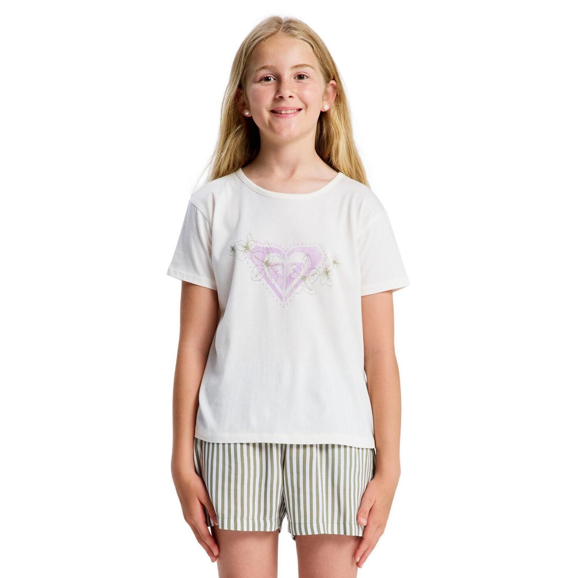 Koszulka z krótkim rękawem dla Dziewczynki LILYREGULAR NIGHT Biały