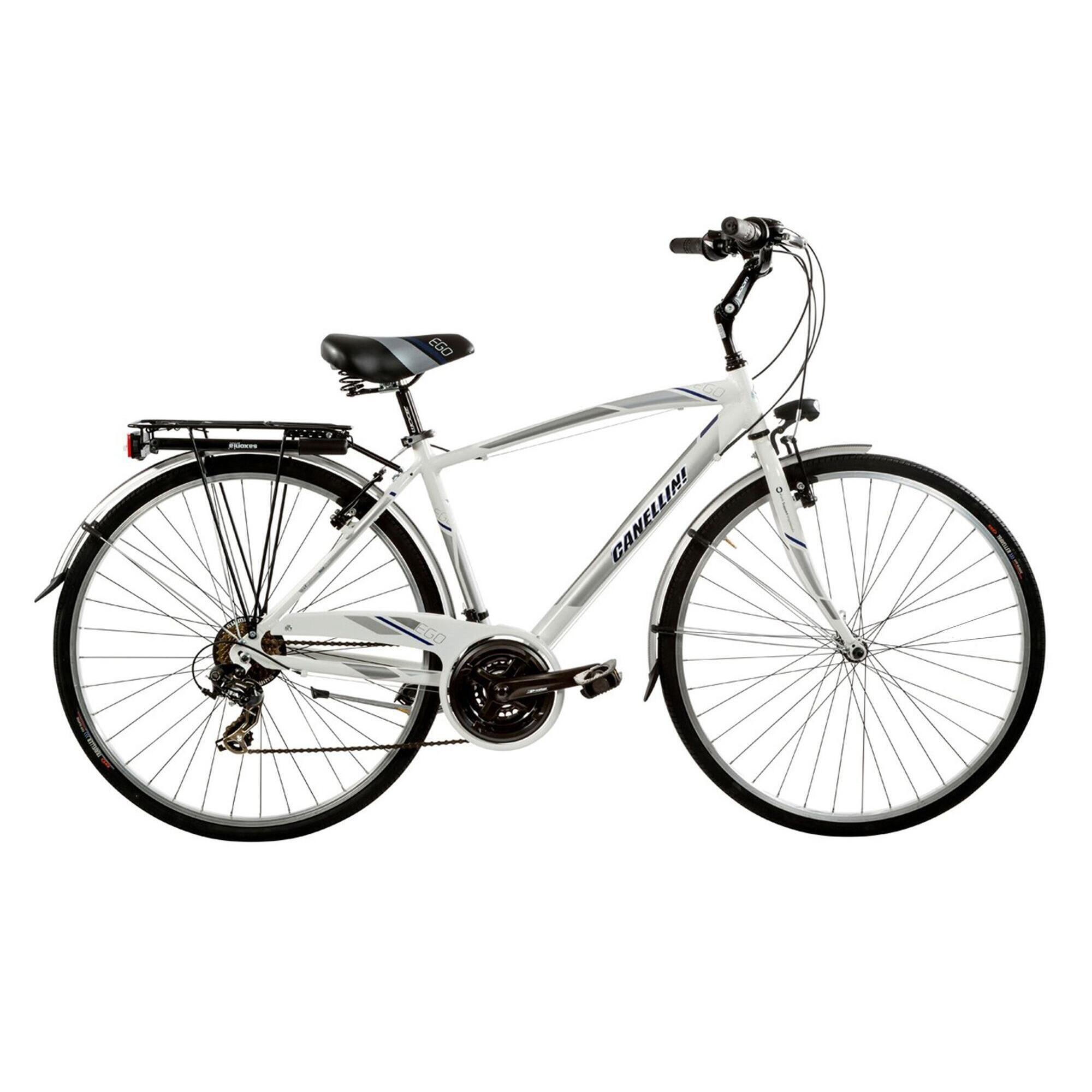 Rower miejski Canellini EGO Aluminium mężczyzna - Biały/Niebieski