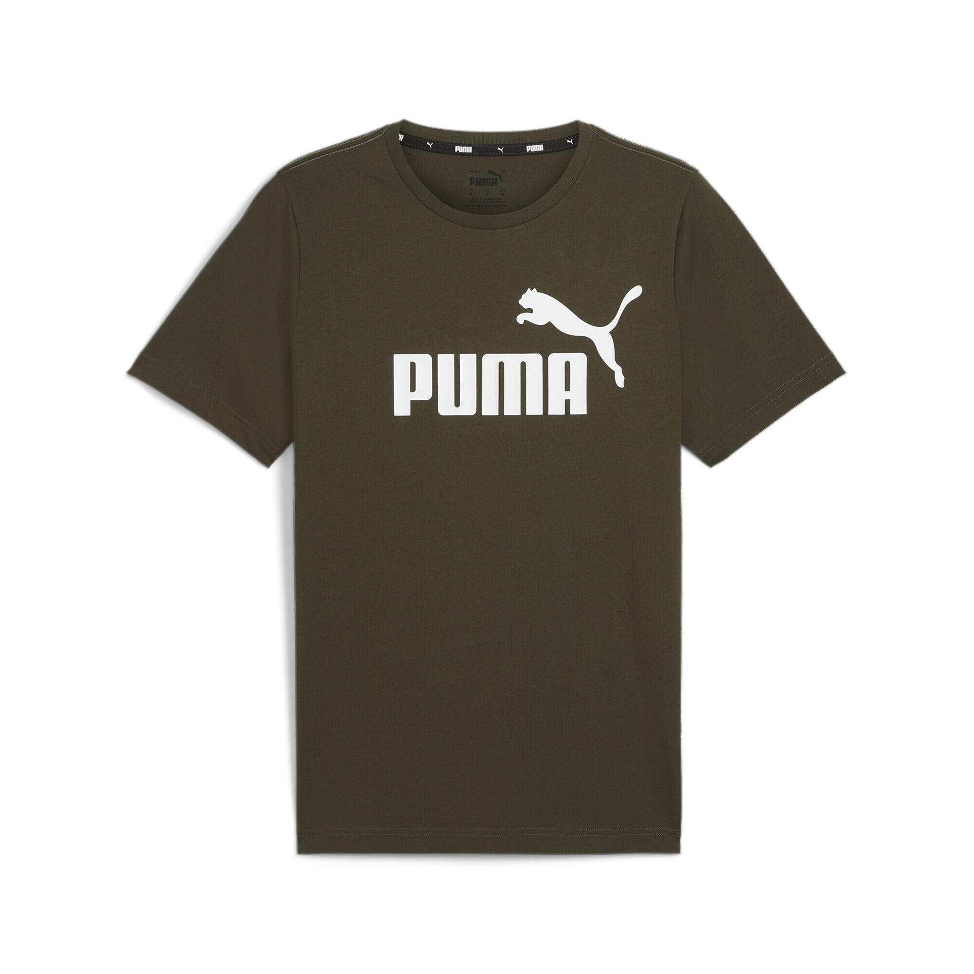 Męska koszulka z logo Essentials PUMA Dark Olive Green
