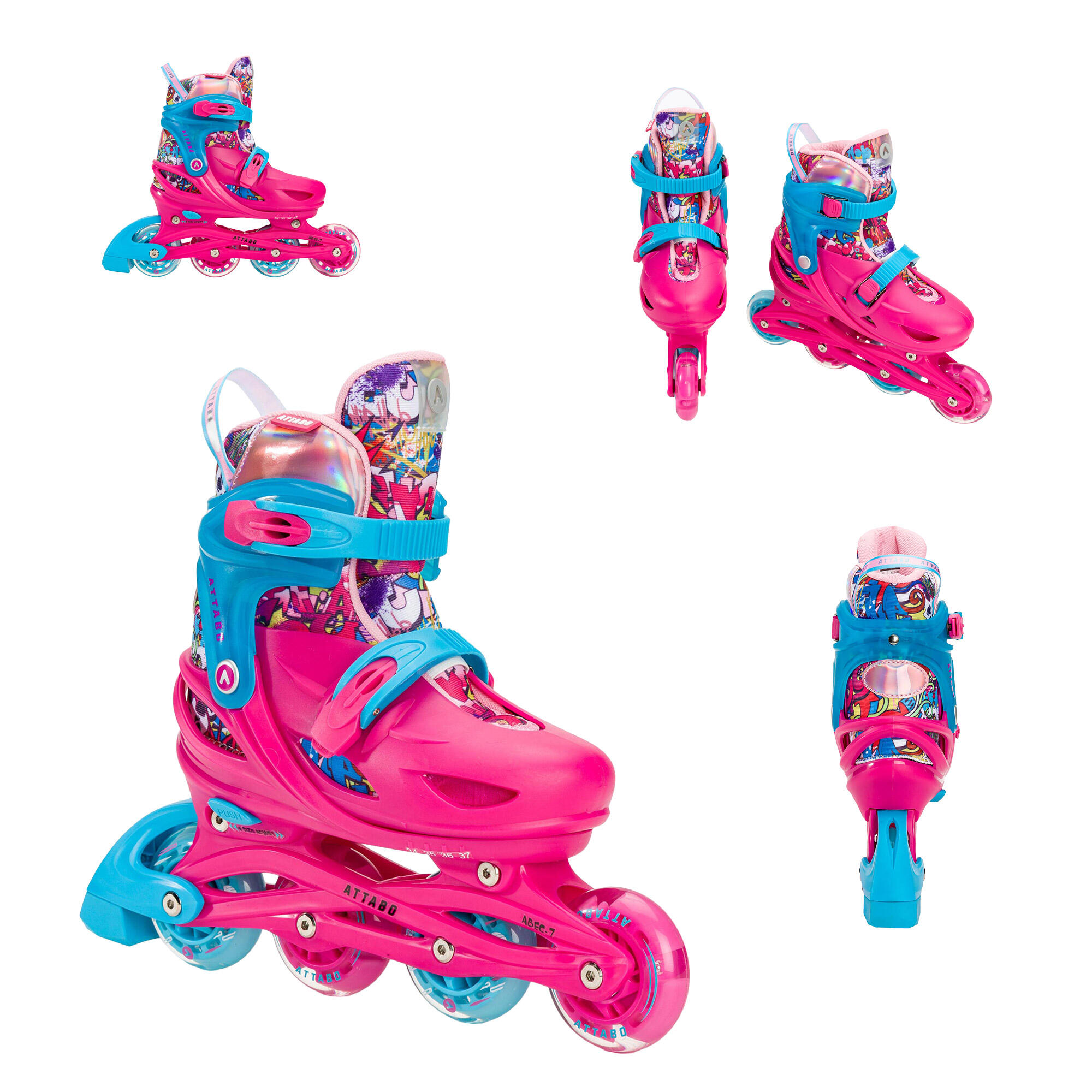 Rolki dziecięce ATTABO Turbojet LED ABEC-7 Hardboot