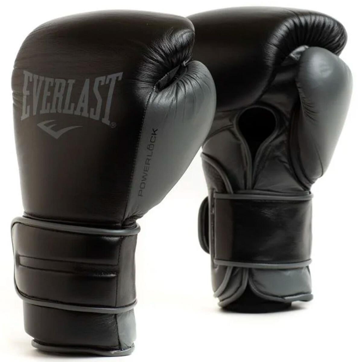 Everlast Rękawice bokserskie ze skóry naturalnej Powerlock2 Czarne/Czarne