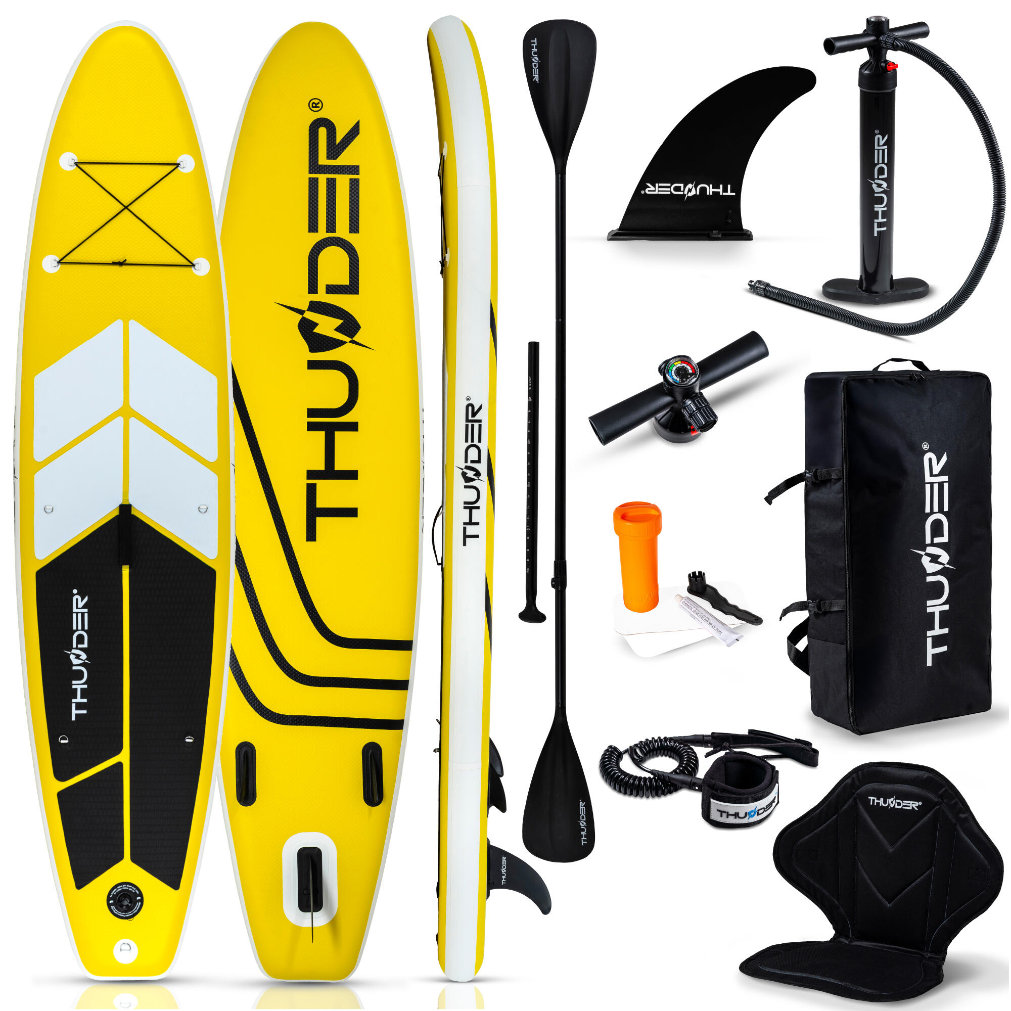 Deska SUP pompowana akcesoria THUNDER COAST-YELLOW 320cm