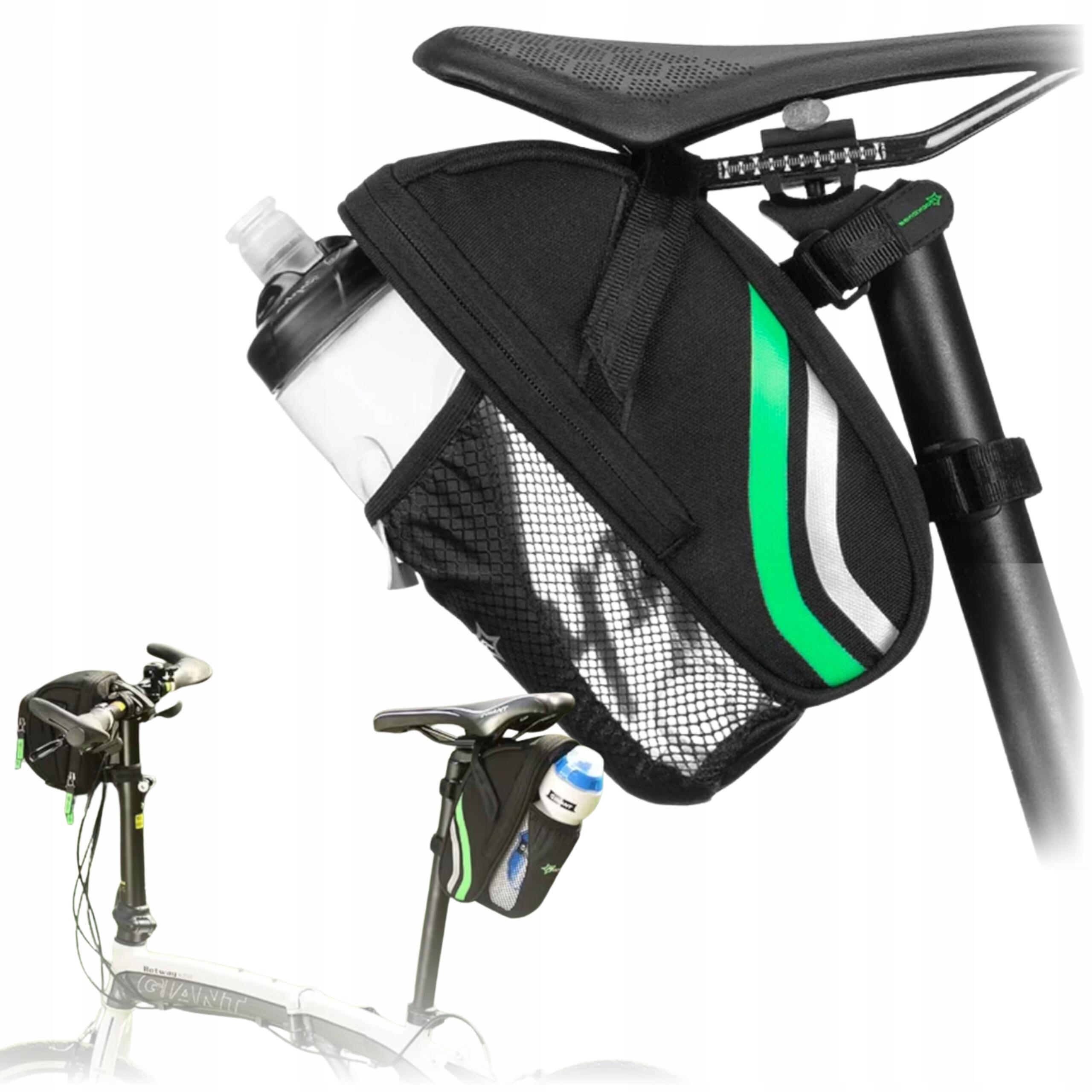 Torba podsiodłowa Rockbros 1 L odblask uniwersalna montaż na rzep czarna