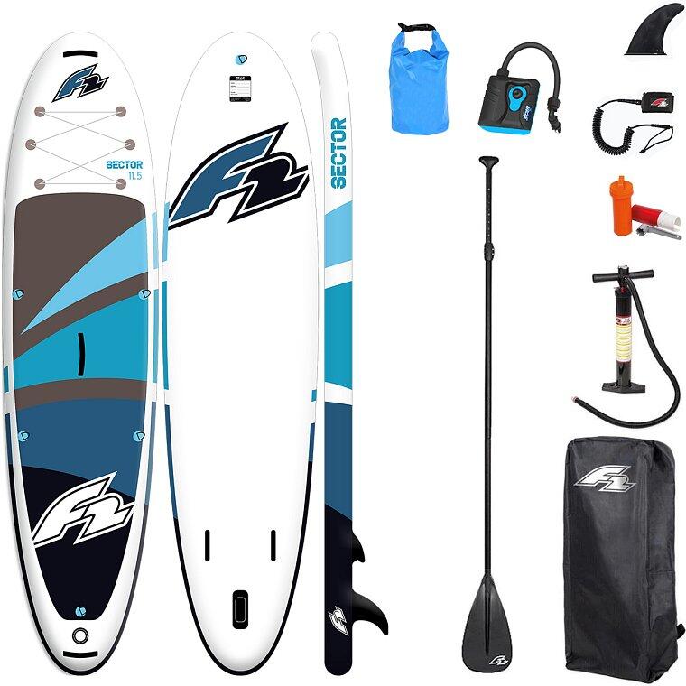 Deska SUP touring ADULT F2 SECTOR 11'5" BLUE z pompką elektryczną i torbą