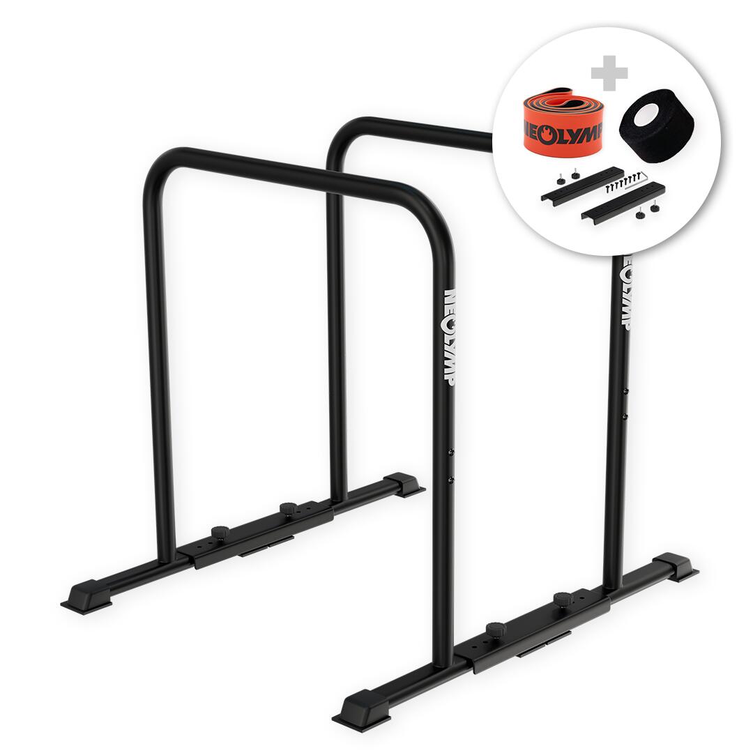 Poręcze do Dipów Stabilna stacja stalowa do ćwiczeń w domu i na zewnątrz NEOLYMP