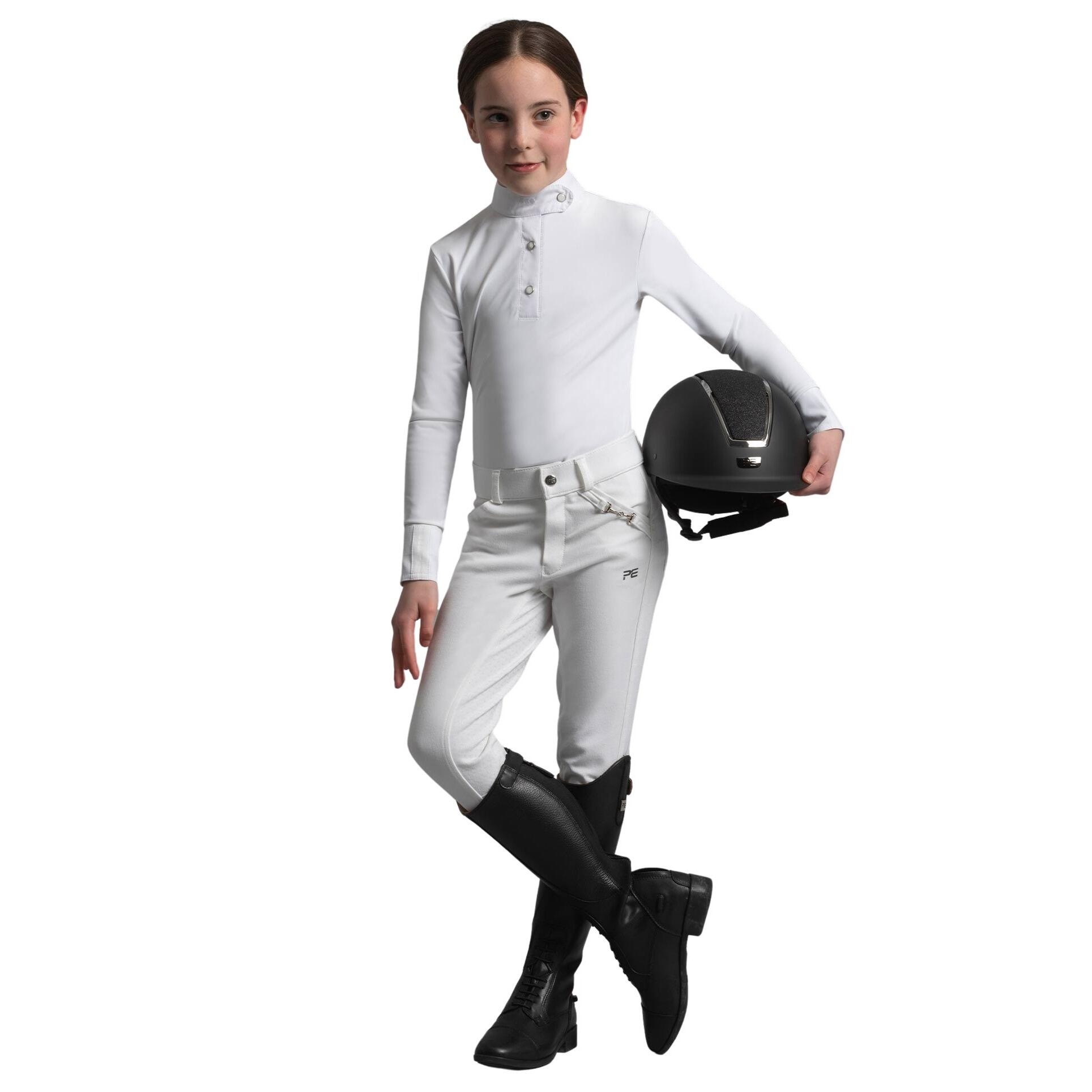 Dziewczęca koszulka polo z długim rękawem z lycry Premier Equine Rossini