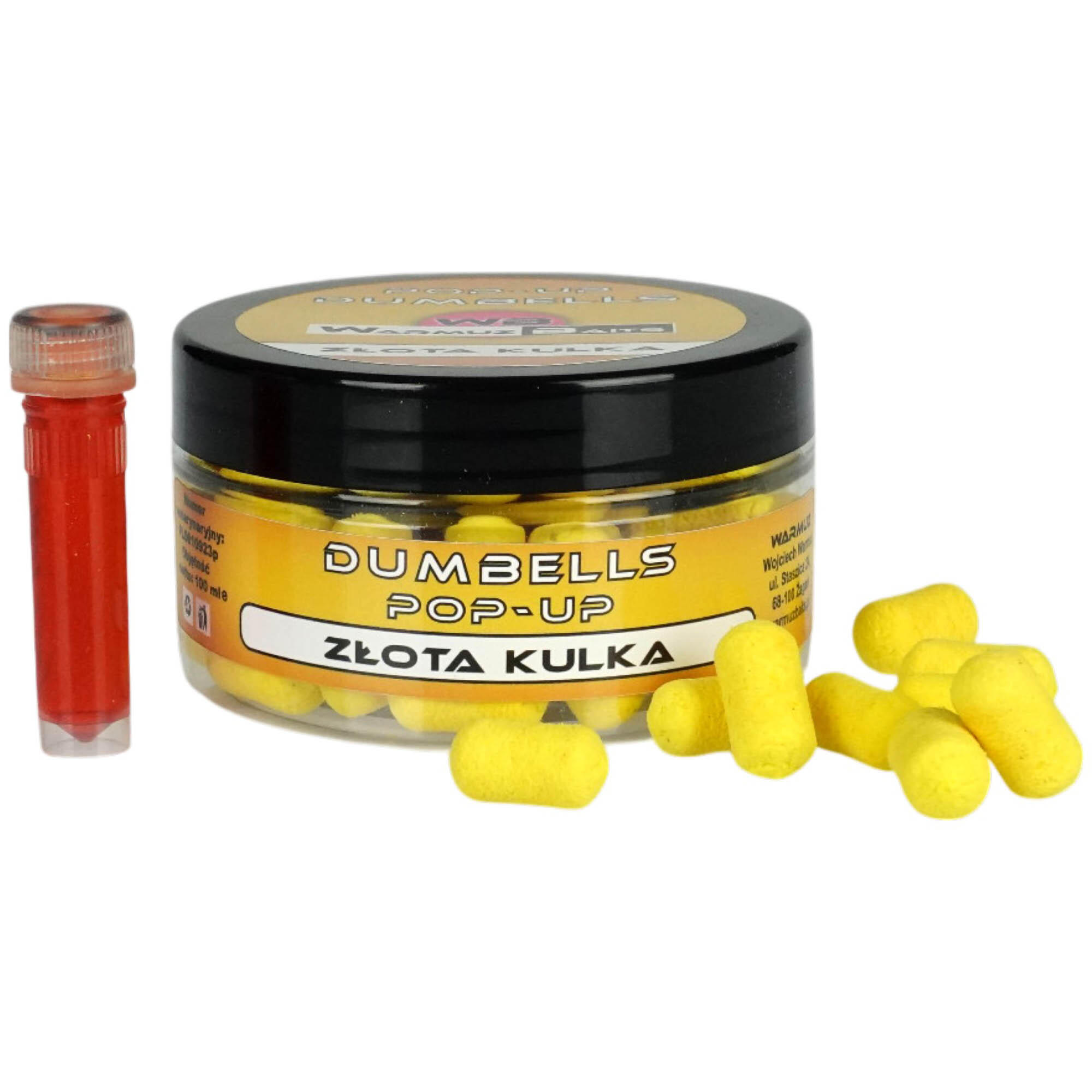 Przynęta Kulki Warmuz Baits Pop Up Dumbells Złota Kulka 10Mm 100Ml Dopalacz