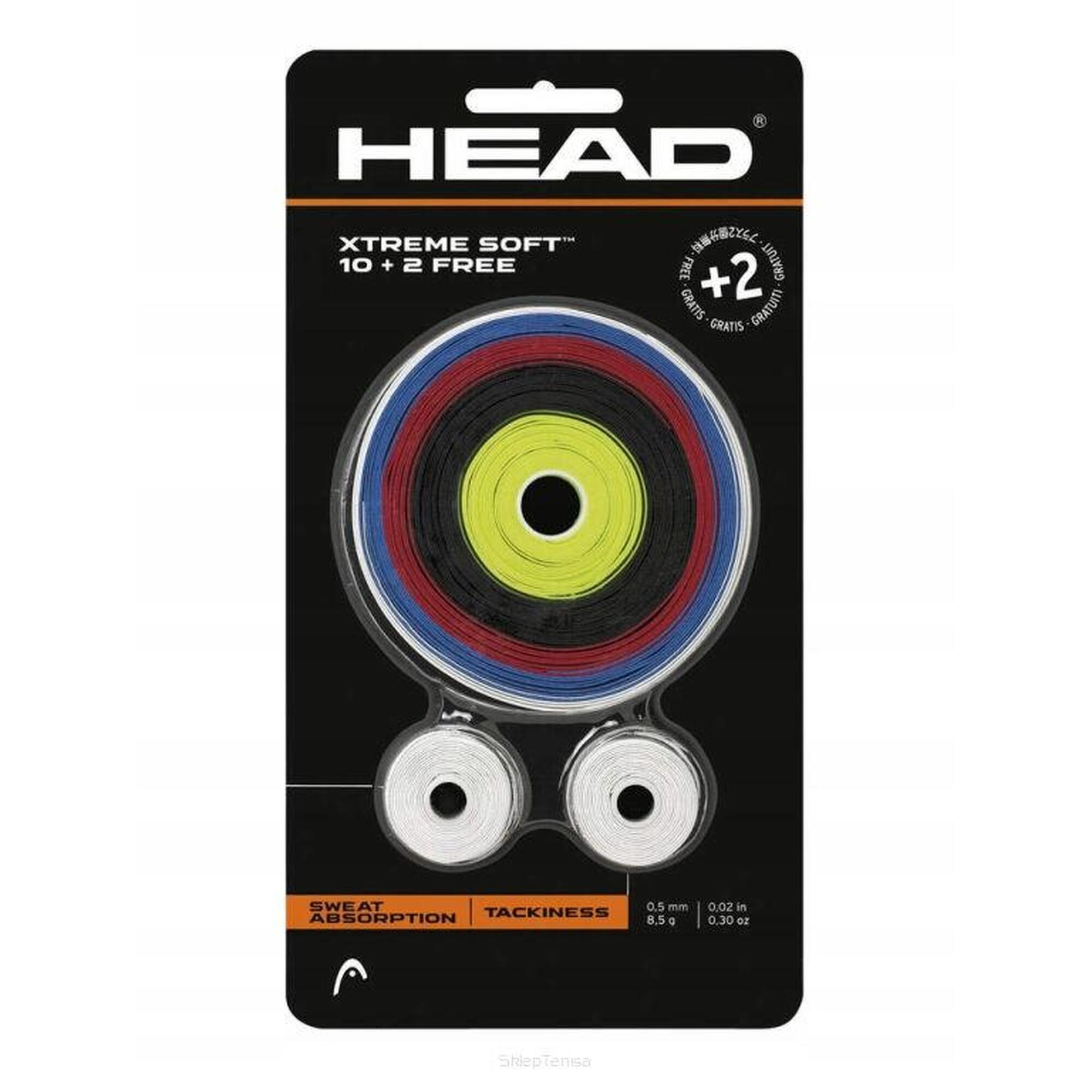 Owijki tenisowe Head Xtreme Soft wielokolorowe 10 + 2 gratis