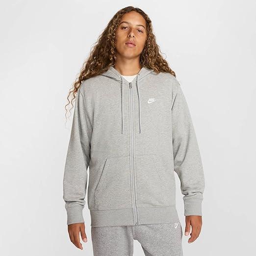 Bluza z kapturem Nike Club Fleece z zamkiem ciemnoszara