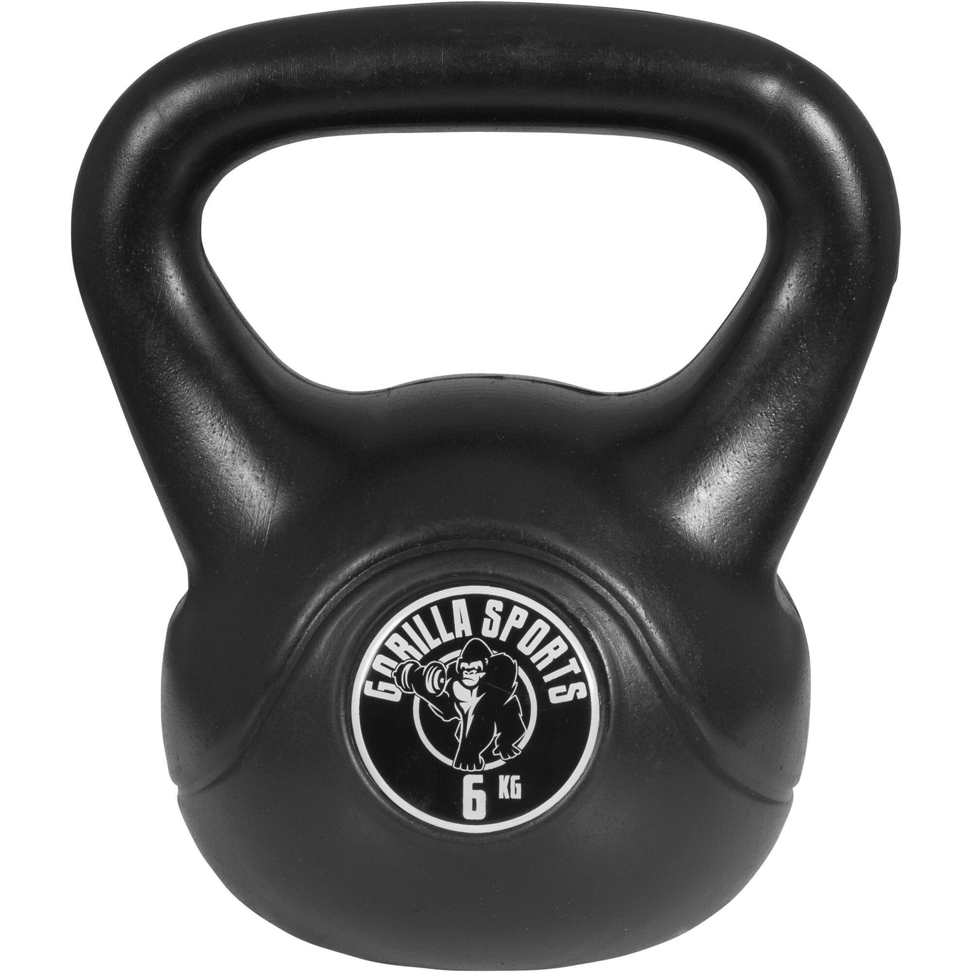Kettlebelle treningowy Gorilla Sports 6 kg winyl