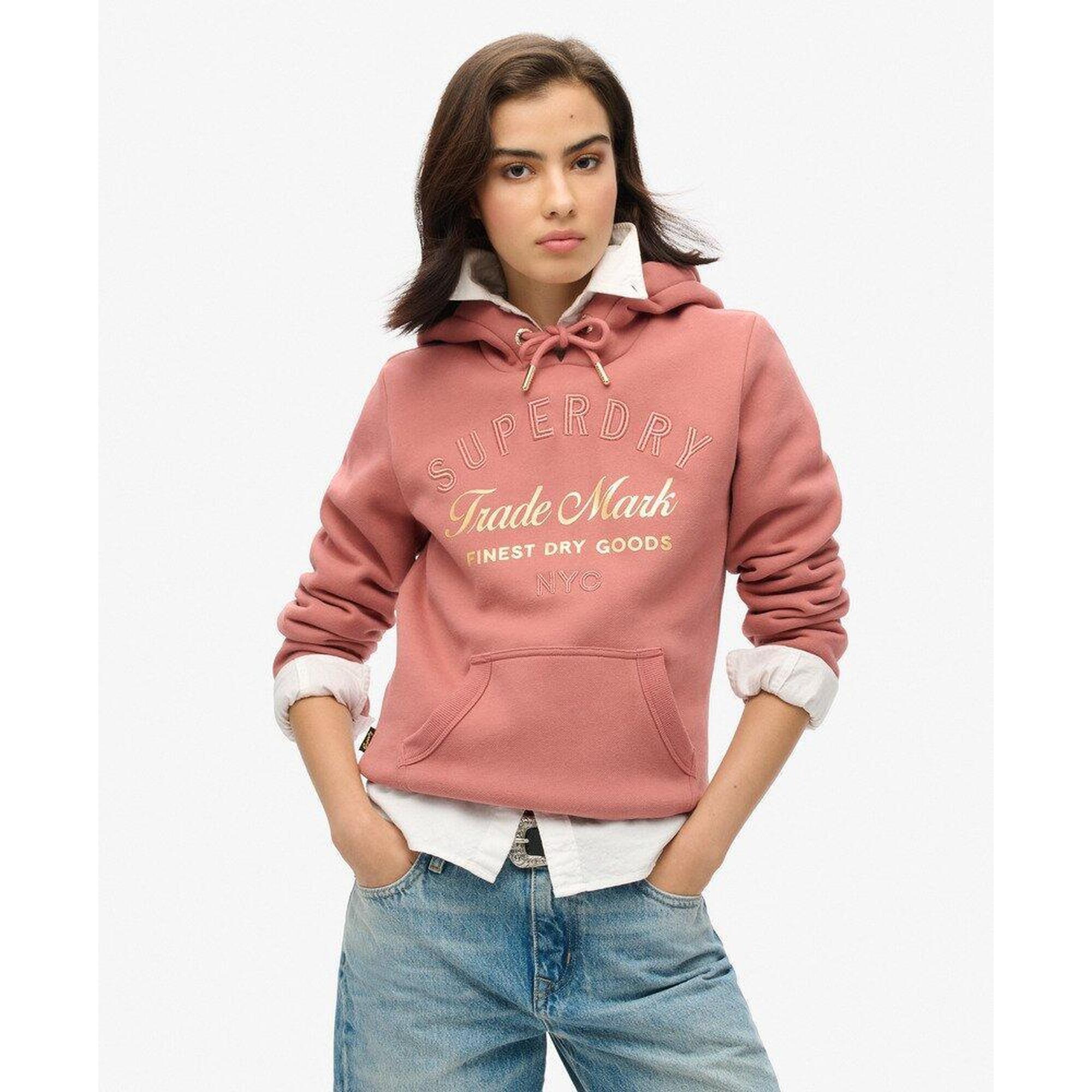 Luksusowa bluza z kapturem z metalicznym logo