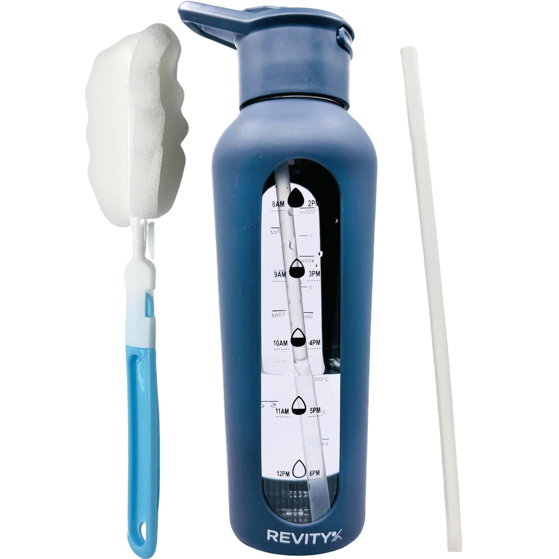 Butelka na wodę motywacyjna 750 ml szklana z silikonowym pokrowcem i dziubkiem