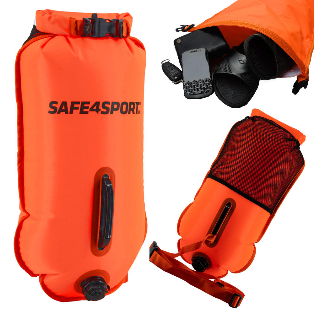 Bojka asekuracyjna z kieszenią na rzeczy MasterSwimmer Active kieszeń zewnętrzna