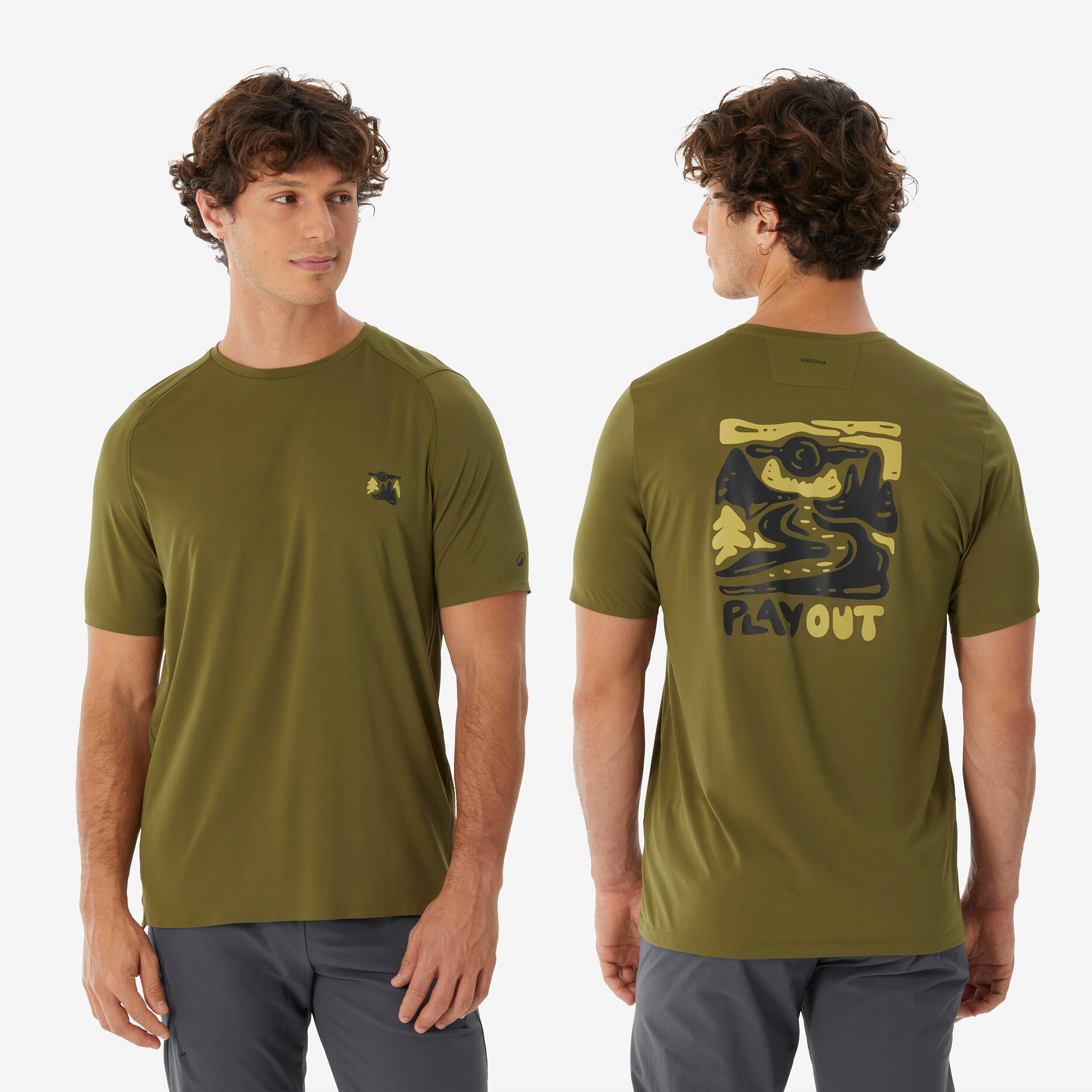 Koszulka turystyczna z krótkim rękawem męska Quechua MH500