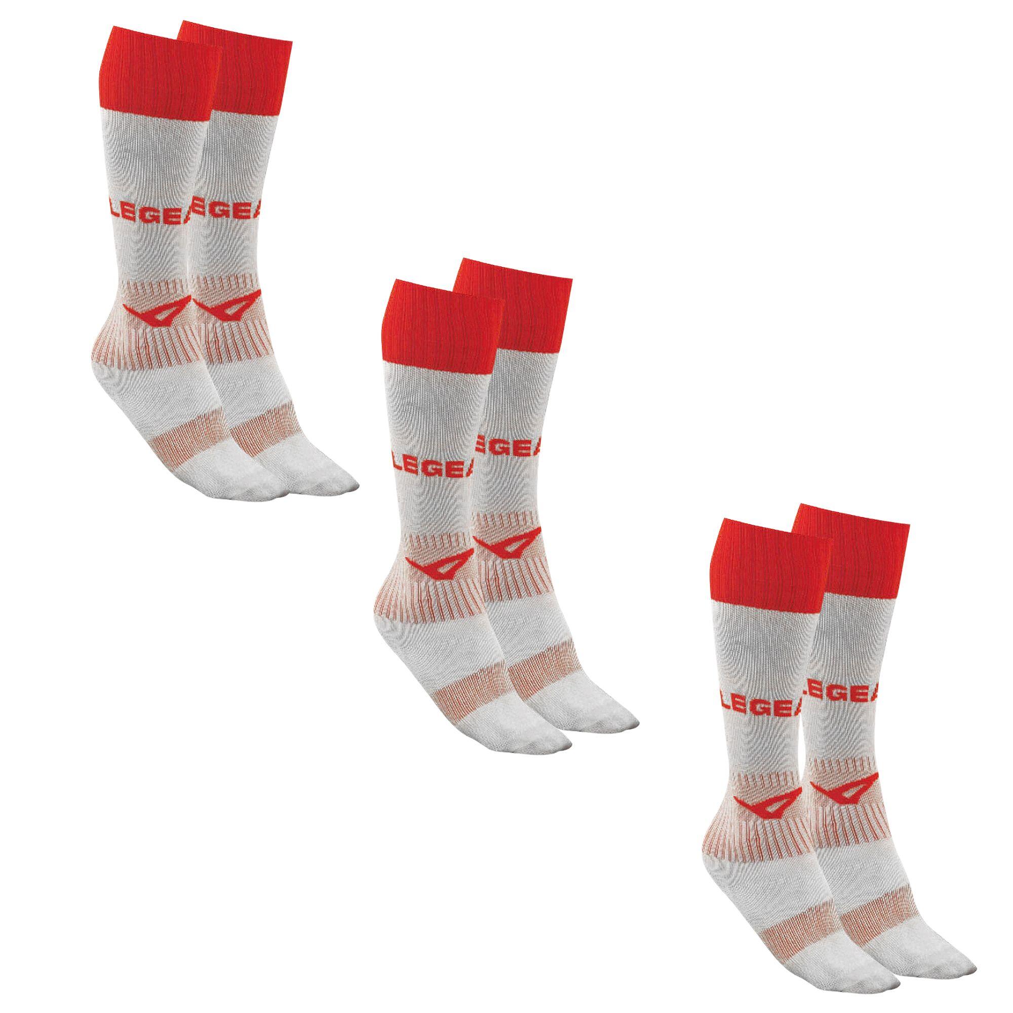 Skarpety PIŁKARSKIE Ciclone białe czerwone 3 pary